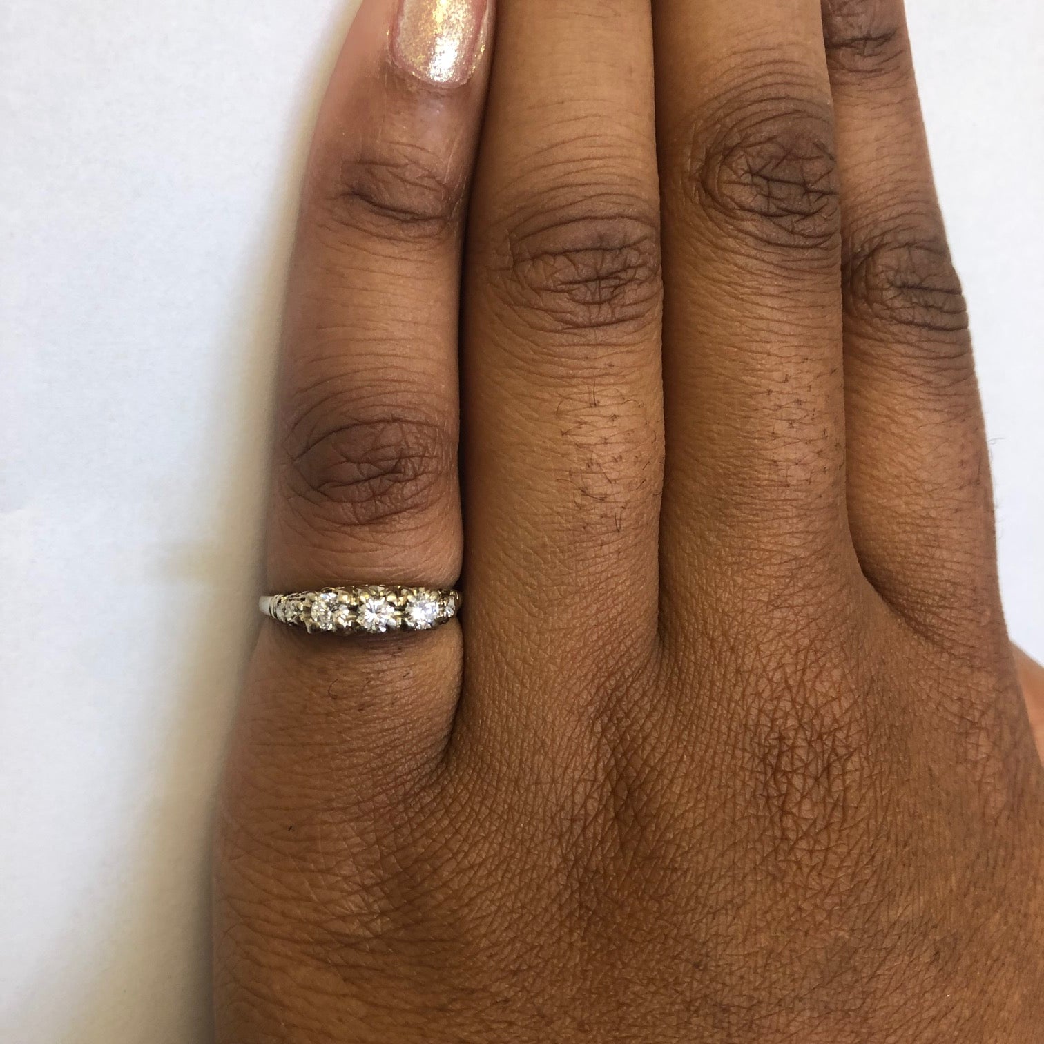 Retro Five Stone Diamond Filigree Ring | 0.34ctw | SZ 5.75 |