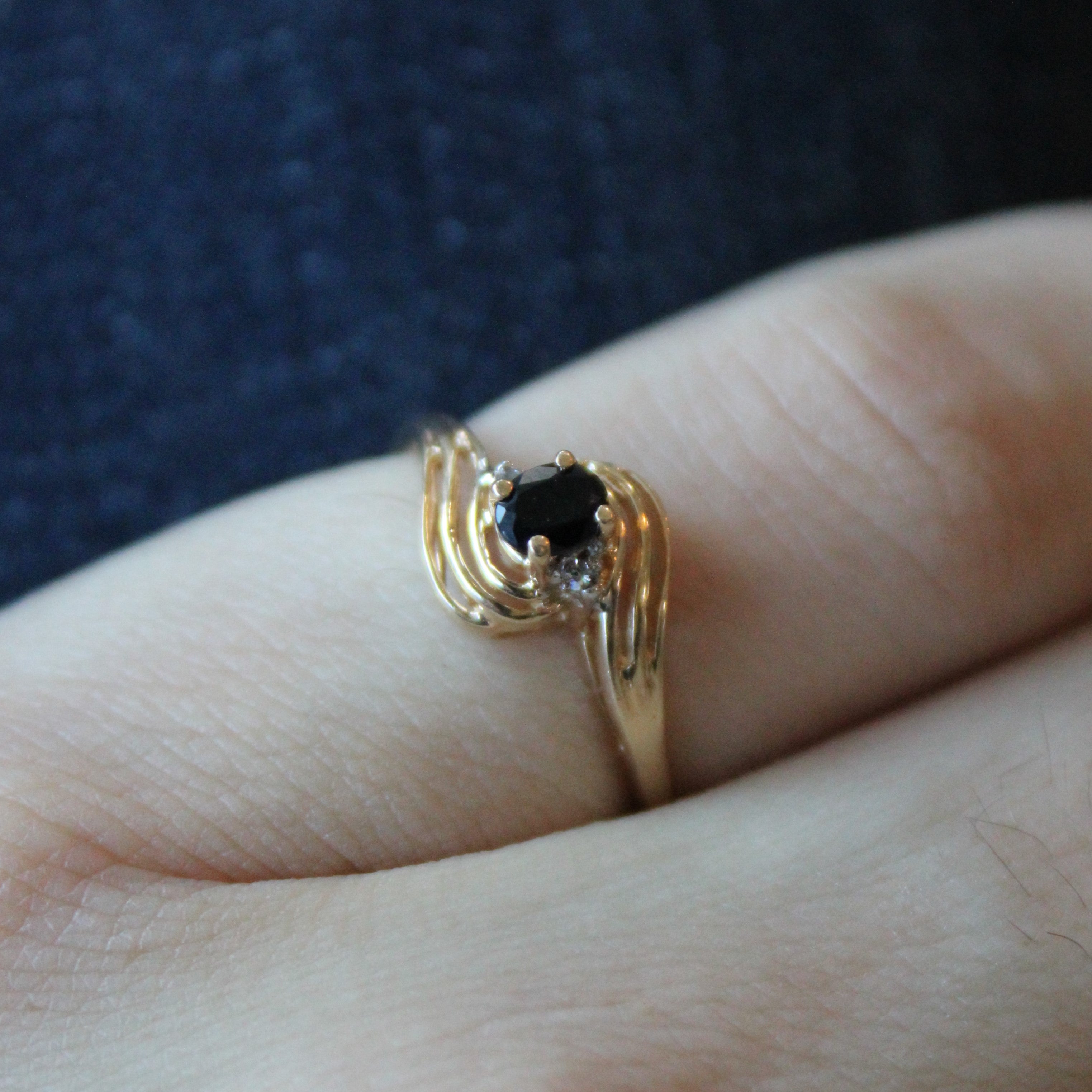 Sapphire & Diamond Bypass Ring | 0.17ct, 0.02ctw | SZ 5 |