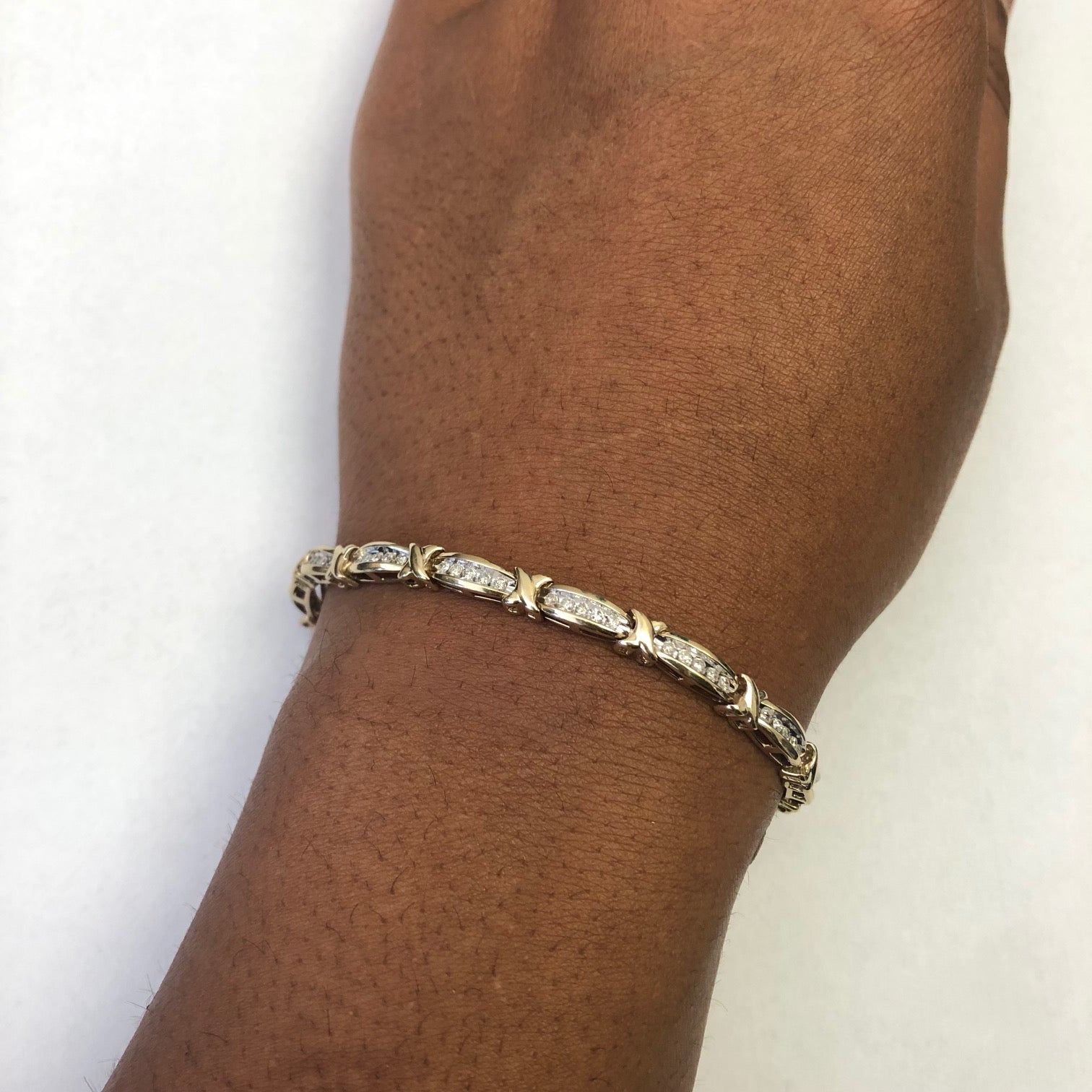 Two Tone XO Diamond Channel Bracelet | 0.70ctw | 7.5" |