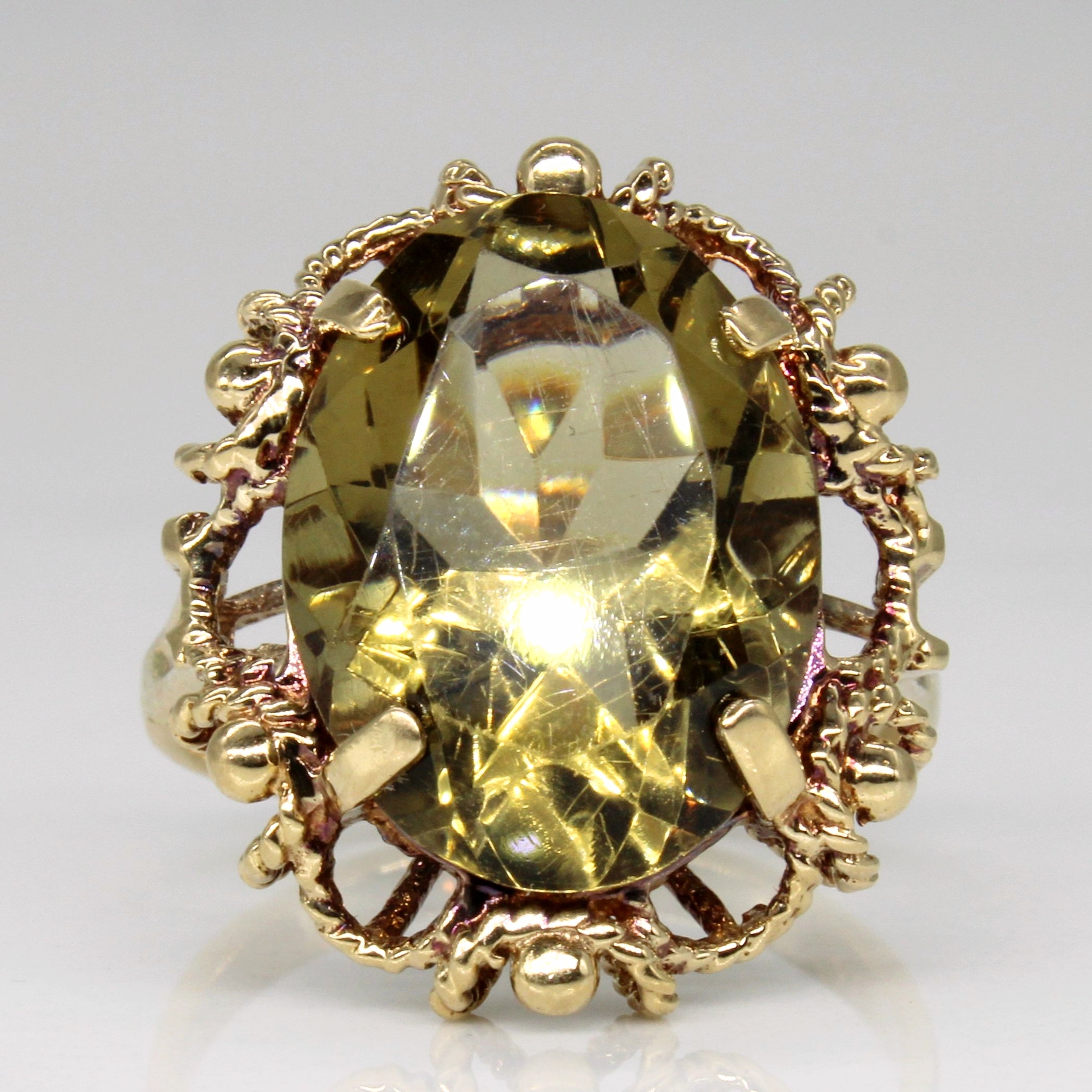 Smoky Quartz Cocktail Ring | 7.85ct | SZ 7 |