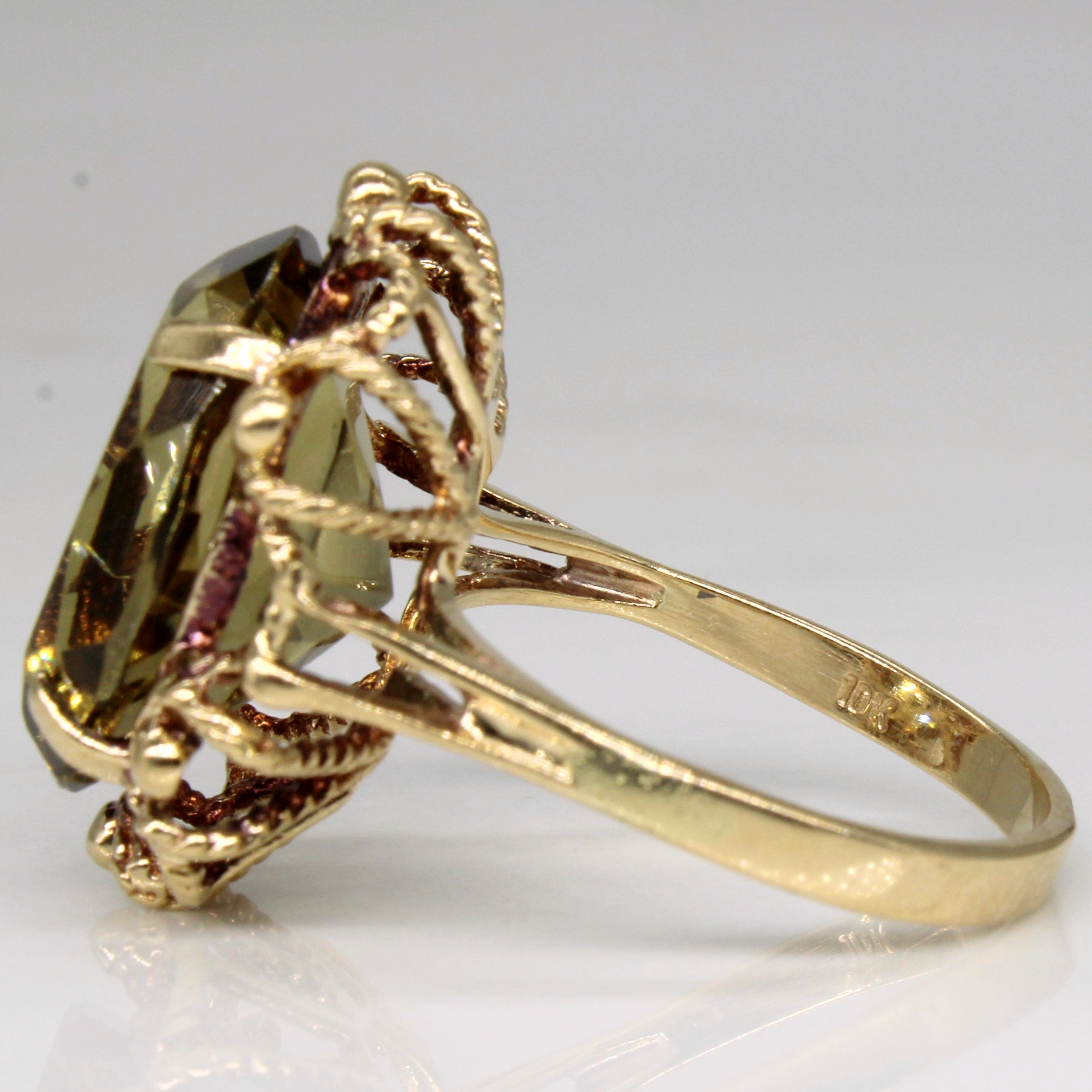 Smoky Quartz Cocktail Ring | 7.85ct | SZ 7 |