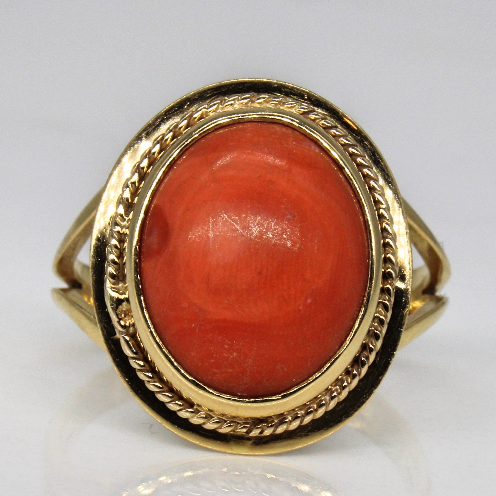 Coral Cocktail Ring | 7.00ct | SZ 9.5 |
