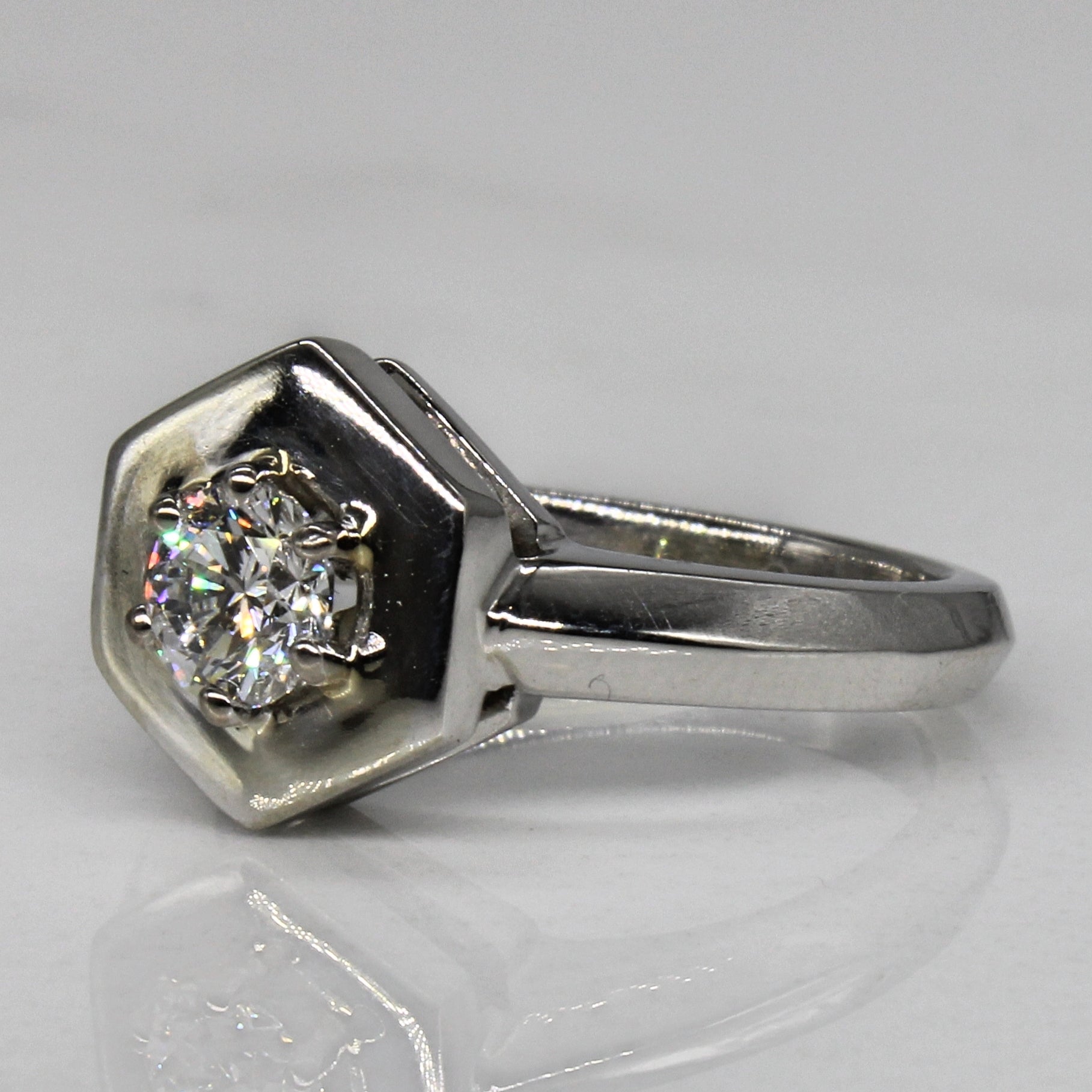 Diamond Hexagon Ring | 0.42ct | SZ 4.75 |