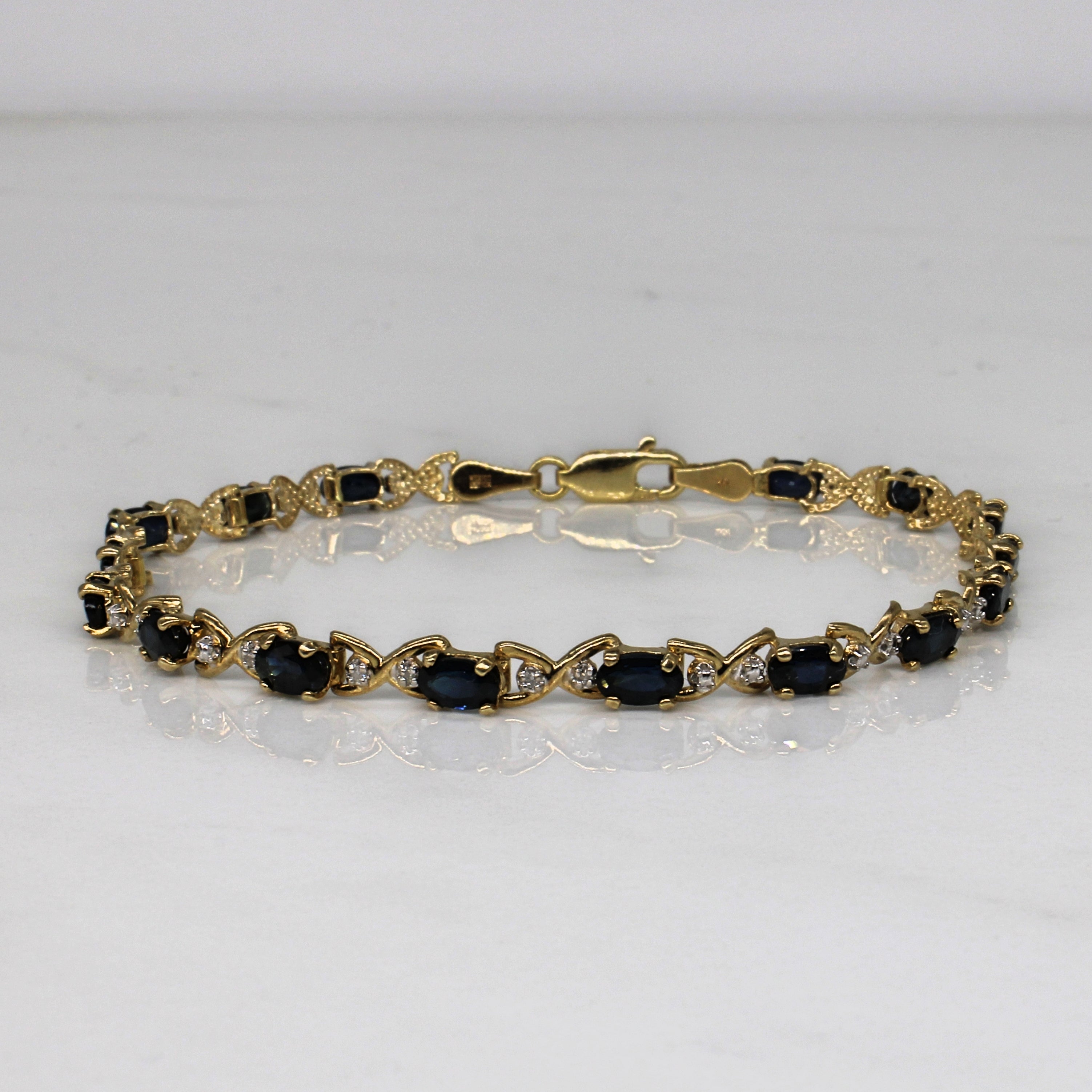 Sapphire & Diamond Bracelet | 4.00ctw, 0.02ctw | 7" |