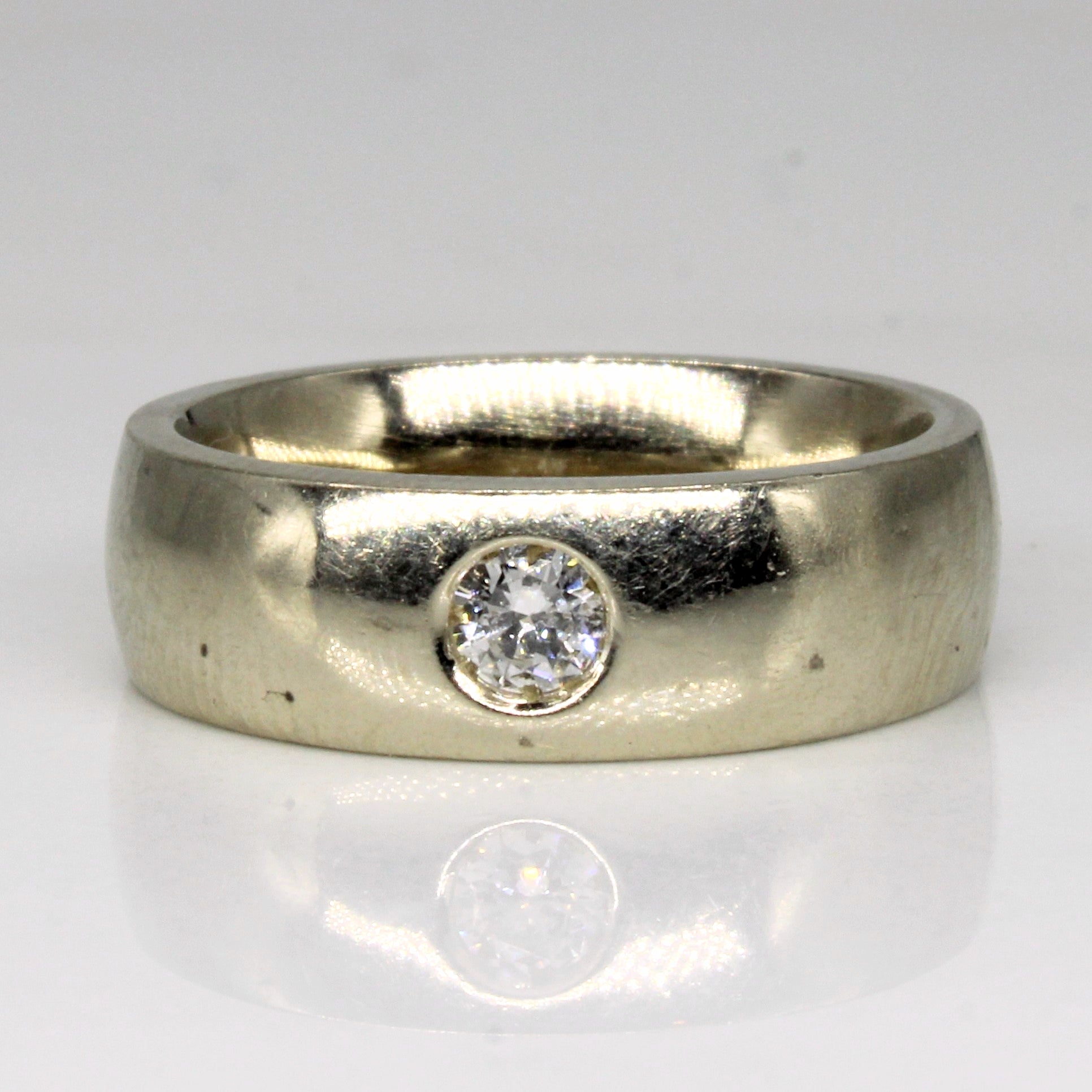 Flush Set Solitaire Diamond Band | 0.15ct | SZ 5 |