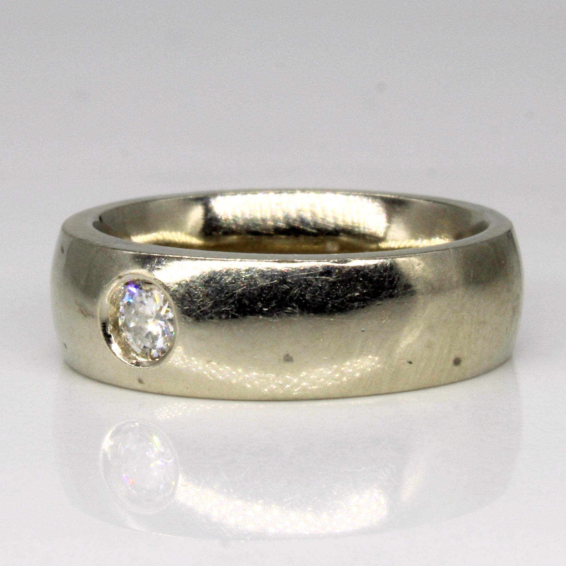 Flush Set Solitaire Diamond Band | 0.15ct | SZ 5 |