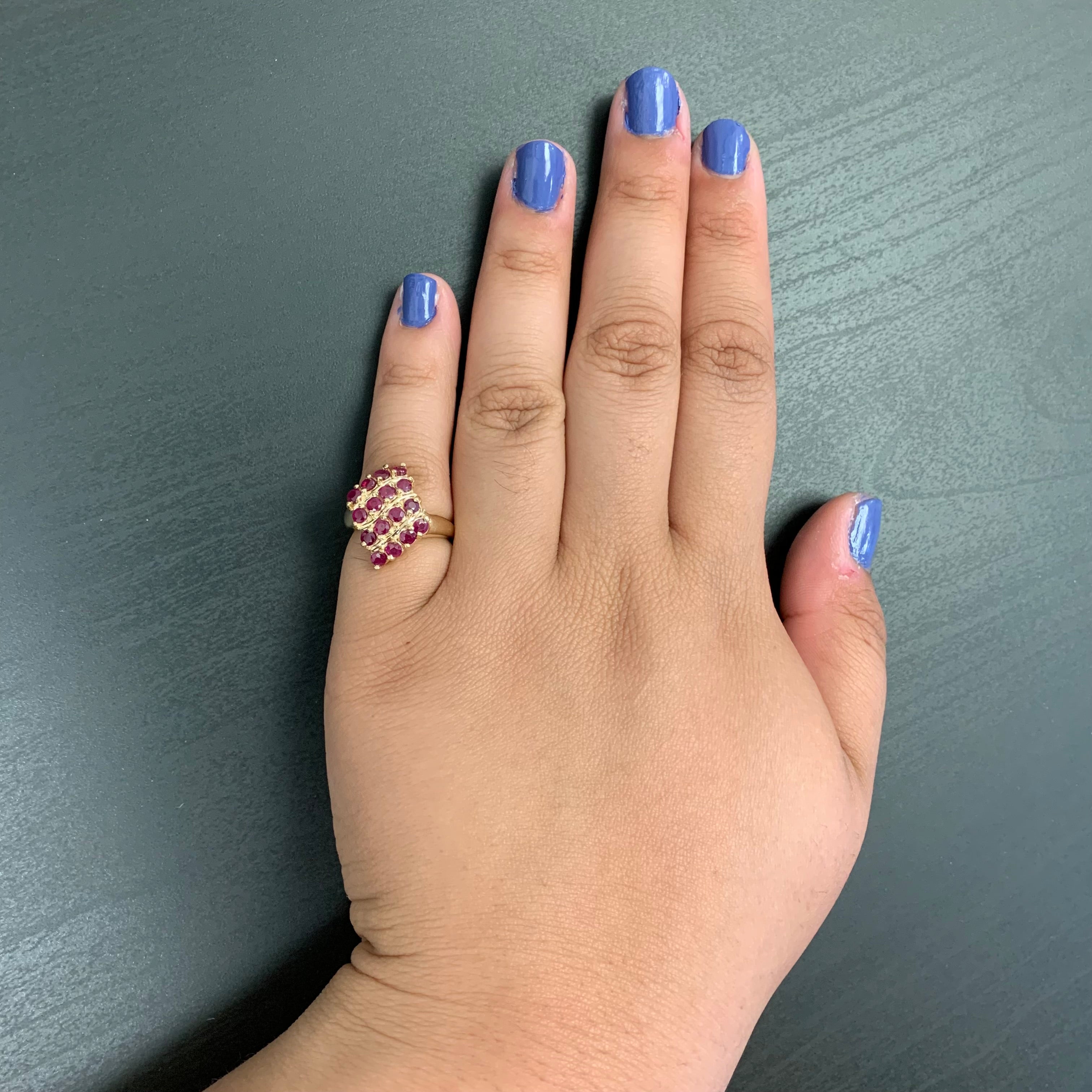 Ruby Bypass Cocktail Ring | 1.20ctw | SZ 4.75 |