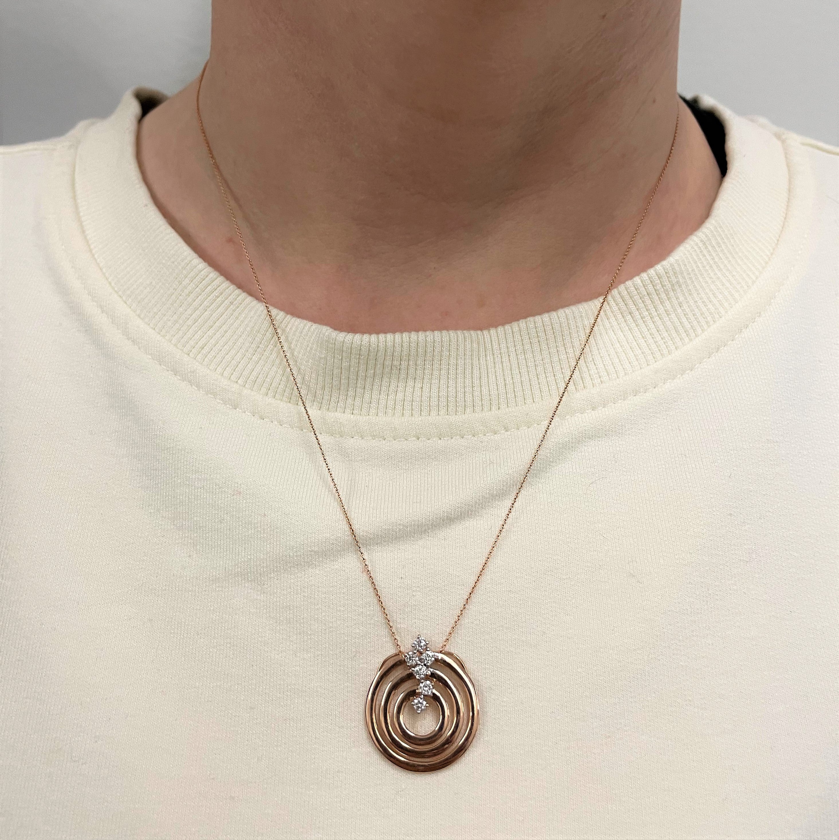 Diamond Swirl Pendant Necklace | 0.26ctw | 18"|