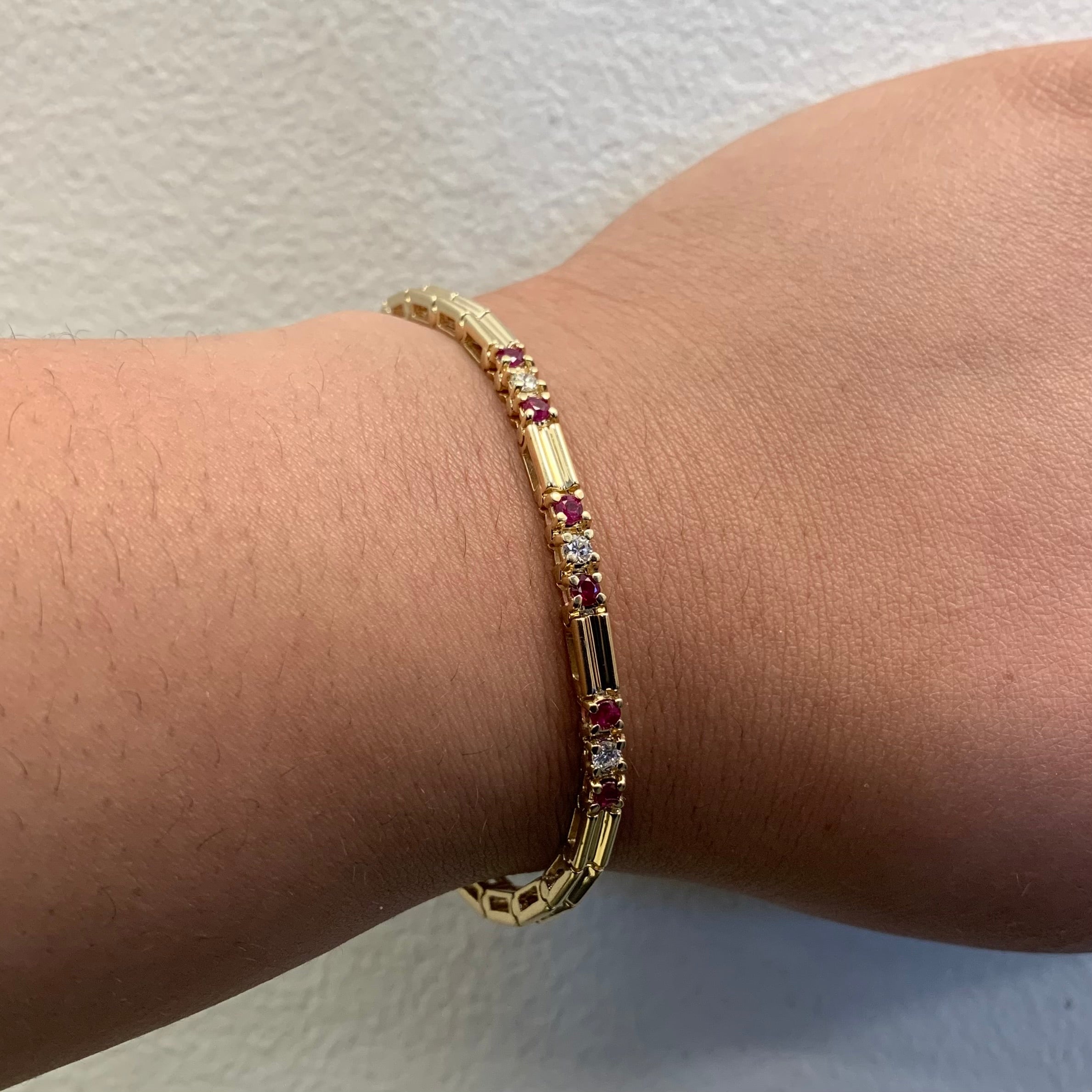 Ruby & Diamond Station Bracelet | 0.36ctw, 0.15ctw | 7.25" |