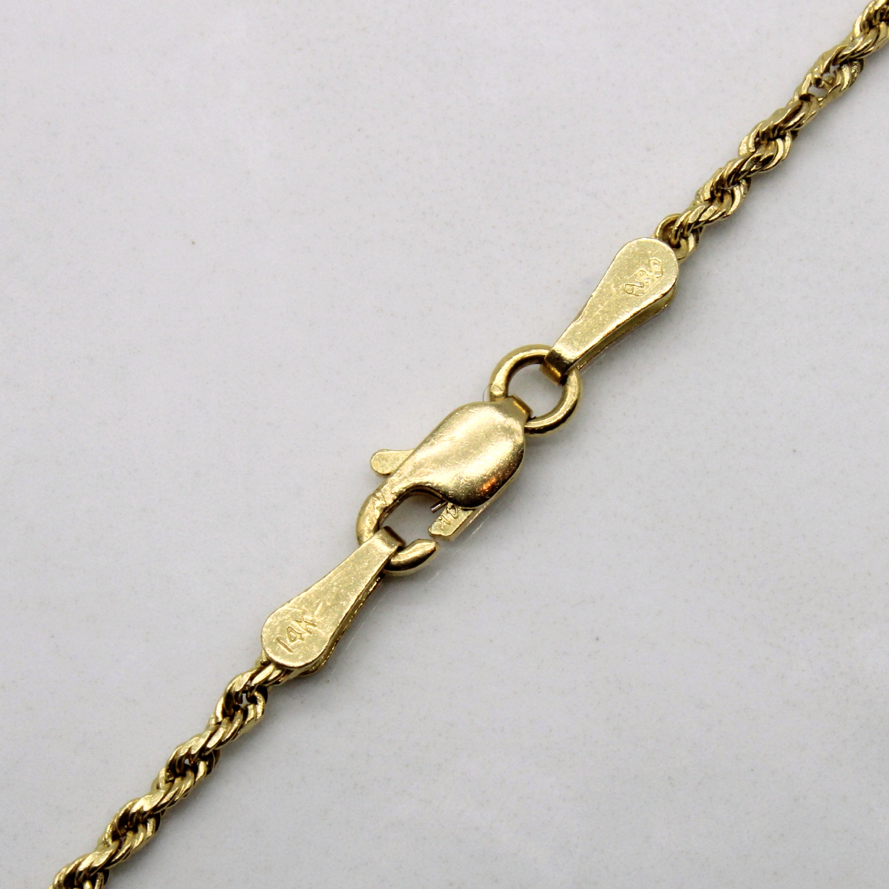 14k Yellow Gold Rope Chain | 22" |