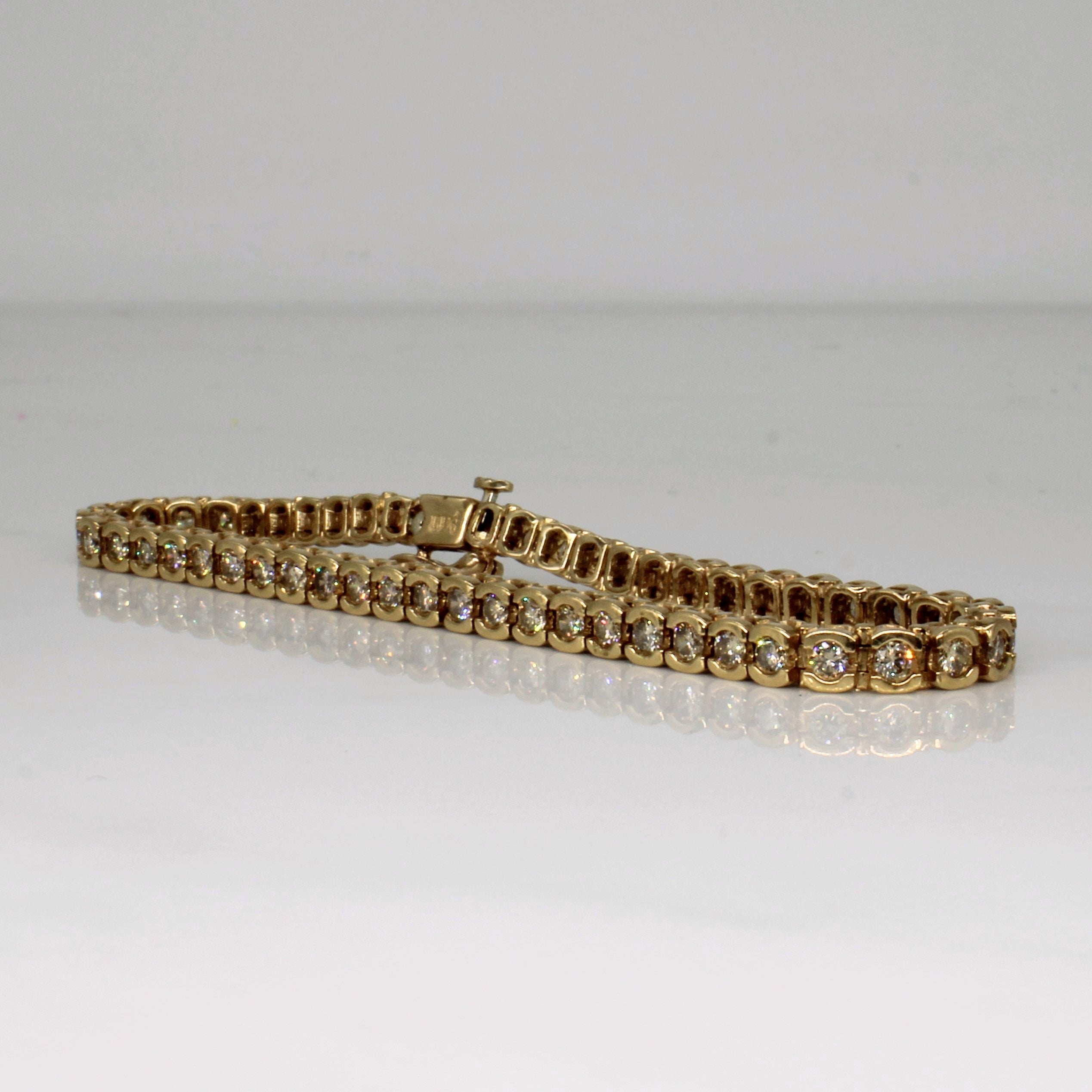 Bracelet de tennis en diamants | 3,80 ct | 7,5 po |