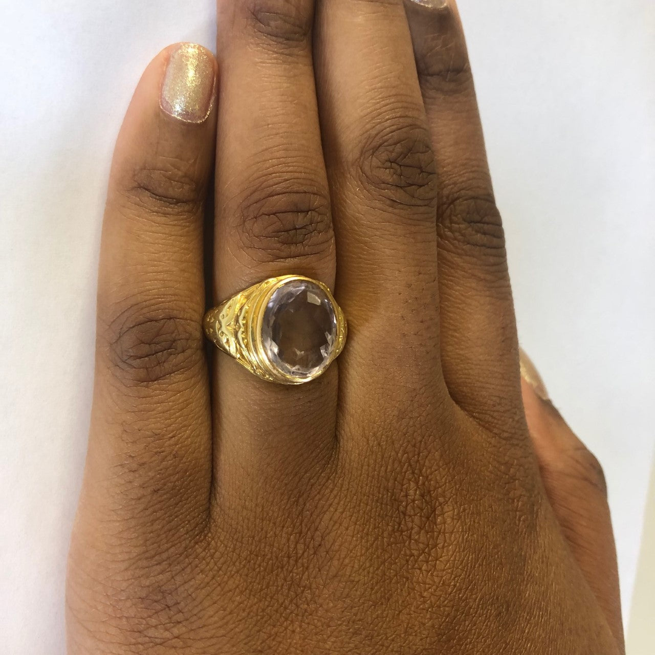 Bezel Set Amethyst Tapered Dome Ring | 5.00ct | SZ 8.5 |