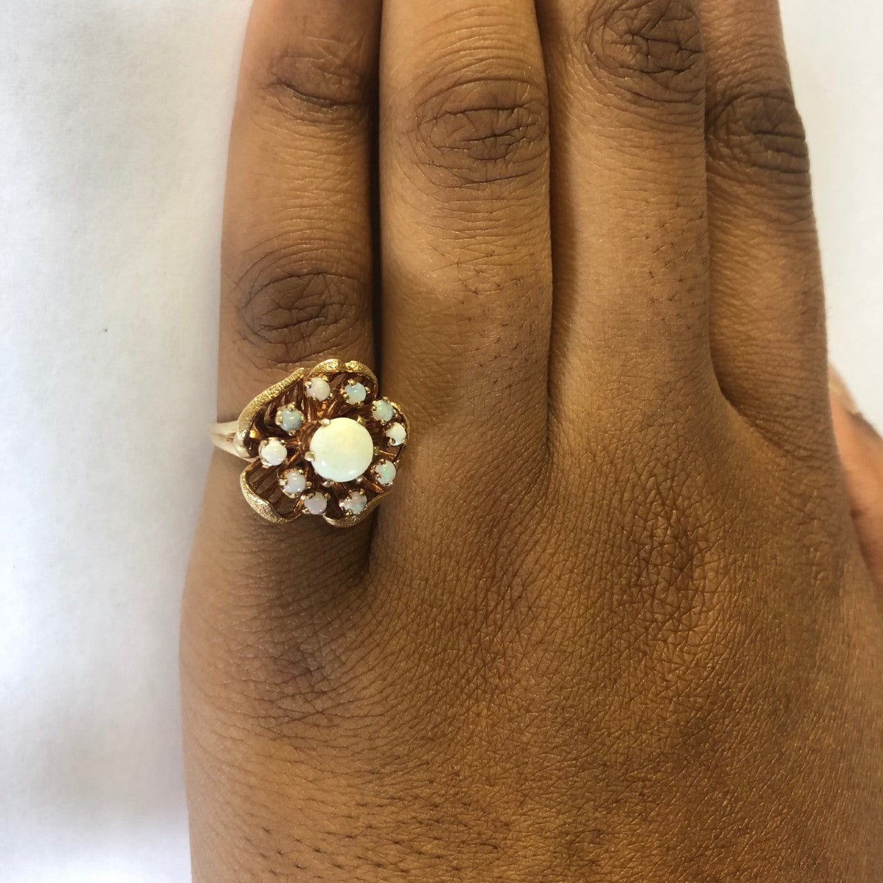 Floral Opal Cocktail Ring | 0.65ctw | SZ 6.25 |