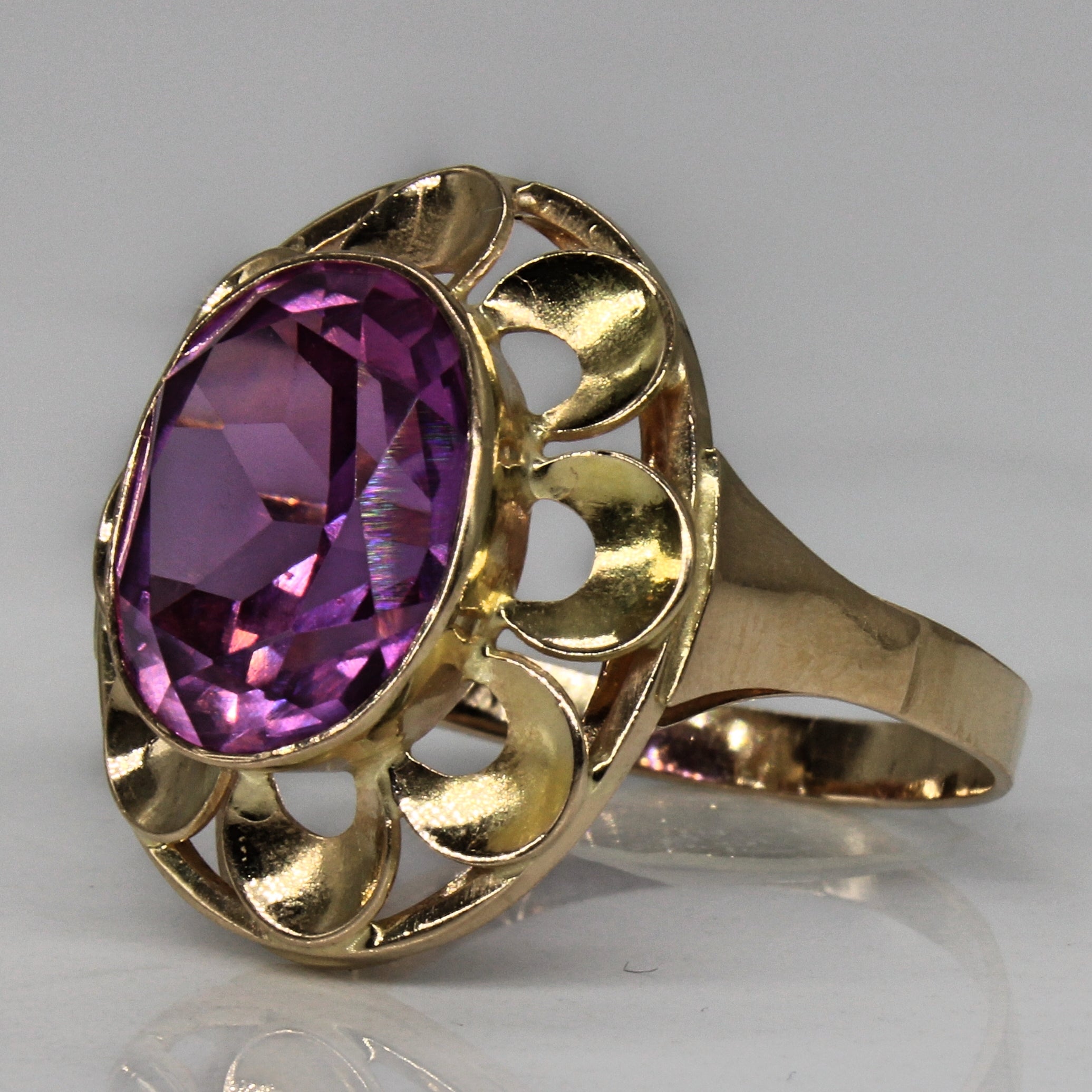Synthetic Pink Sapphire Cocktail Ring | 5.50ct | SZ 8.25 |