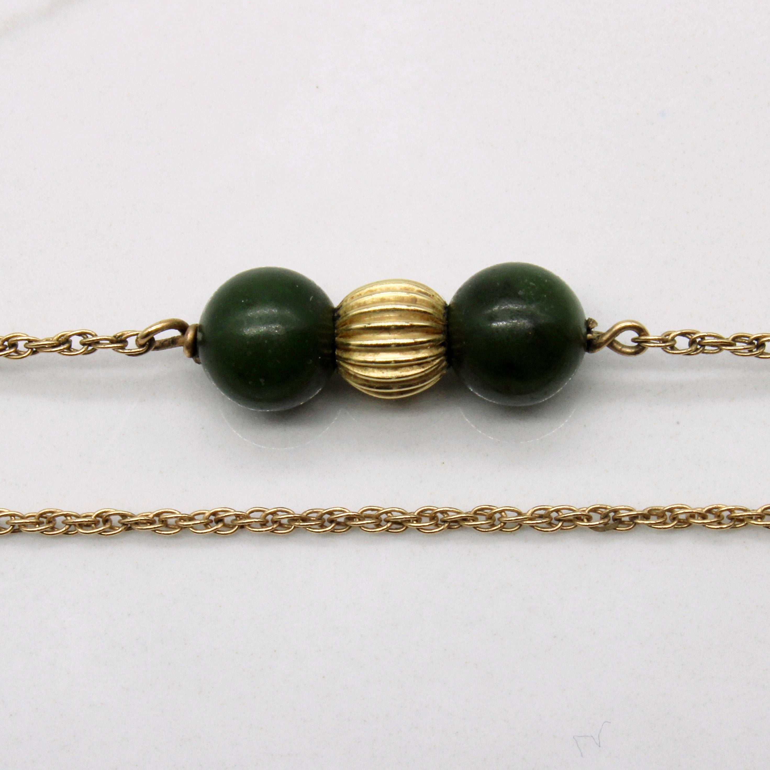 Nephrite Jade Bead Necklace | 6.00ctw | 15" |