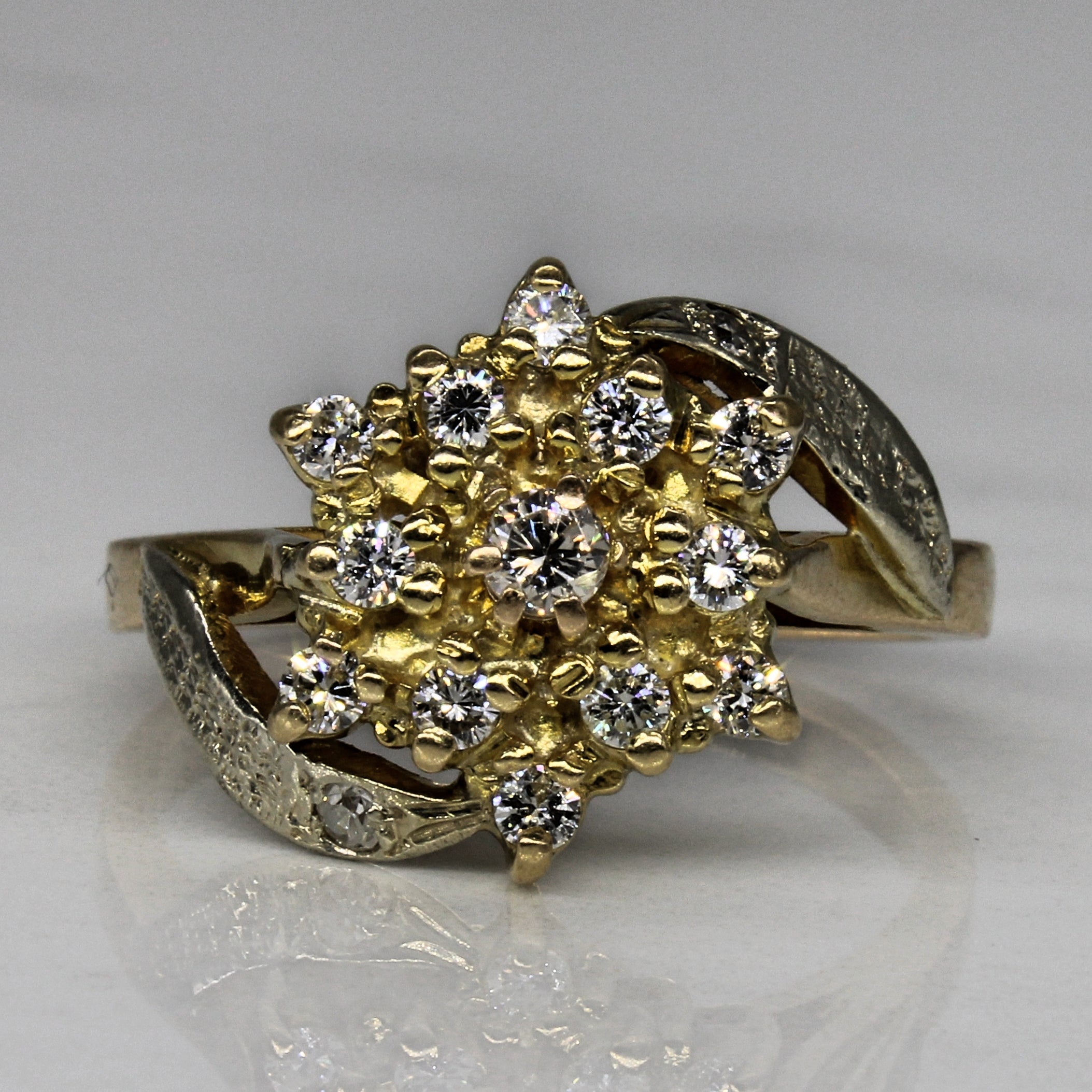 High Set Bypass Diamond Cluster Ring | 0.50ctw | SZ 8.25 |