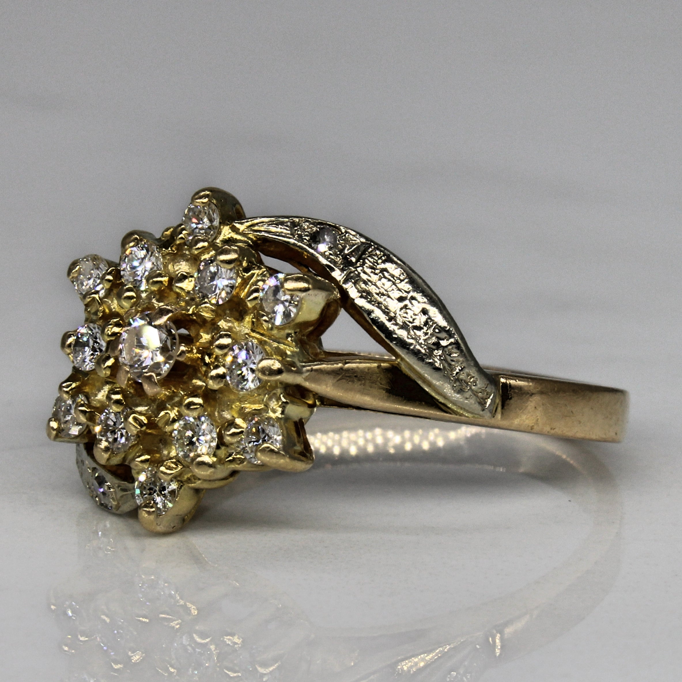 High Set Bypass Diamond Cluster Ring | 0.50ctw | SZ 8.25 |