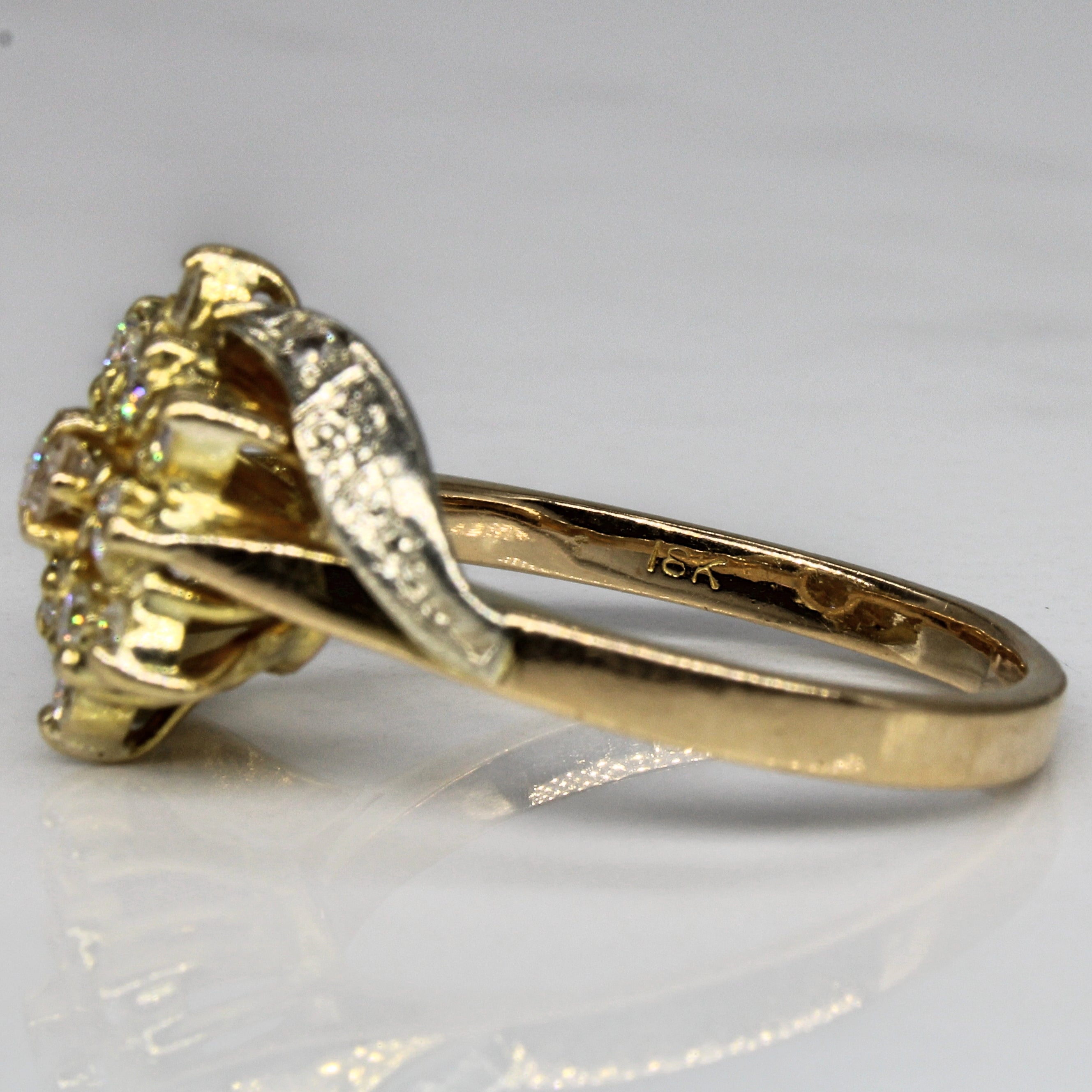 High Set Bypass Diamond Cluster Ring | 0.50ctw | SZ 8.25 |