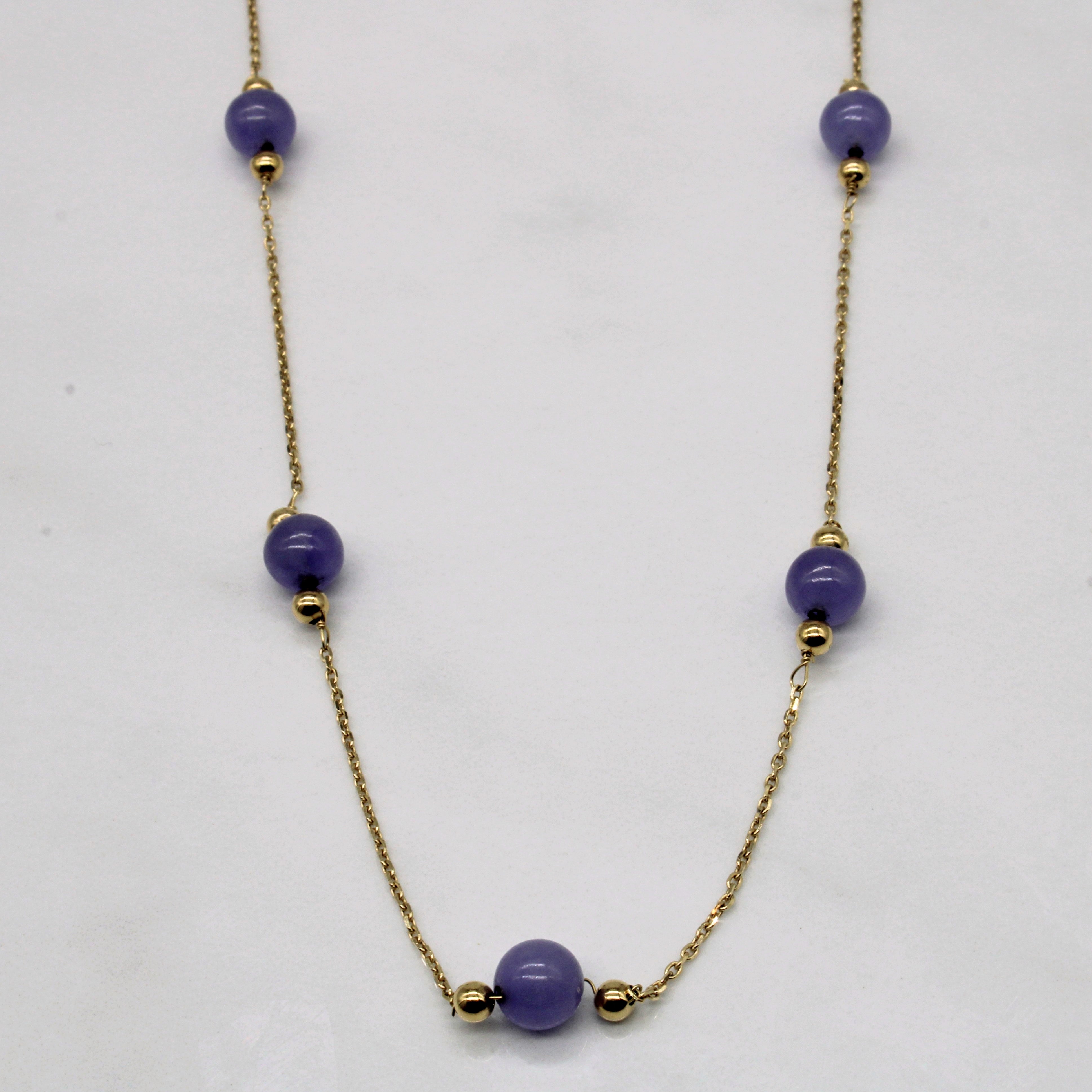 Dyed Quartz Bead Necklace | 9.00ctw | 18" |