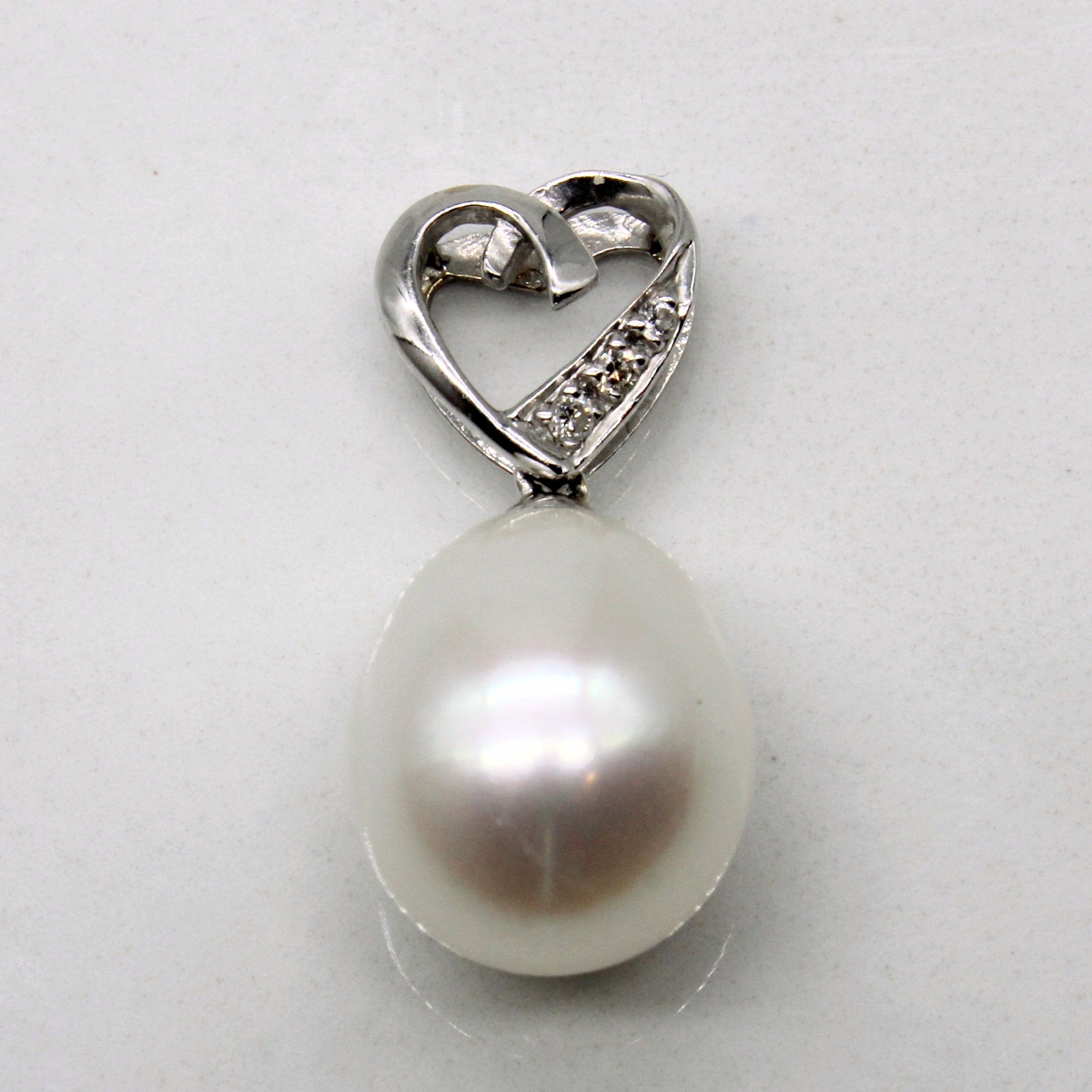 Pearl & Diamond Heart Pendant | 0.02ctw |