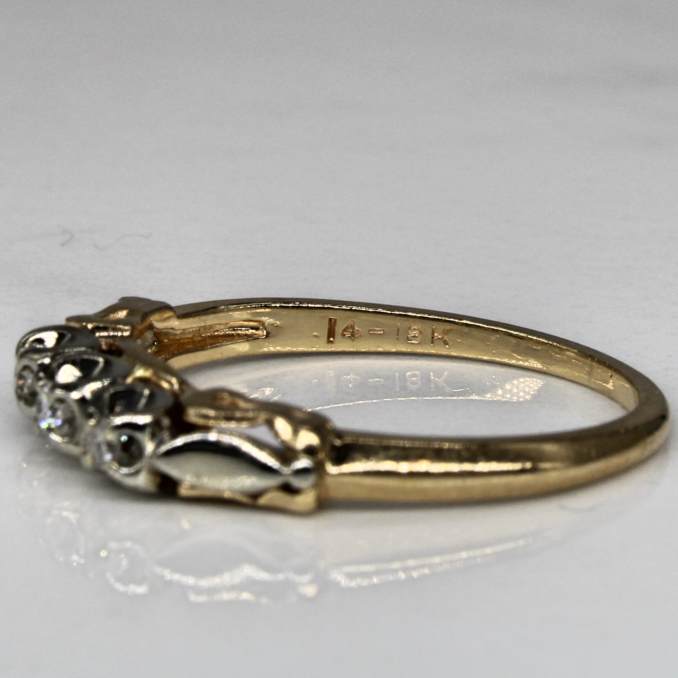 Diamond Three Stone Band | 0.06ctw | SZ 6.5 |