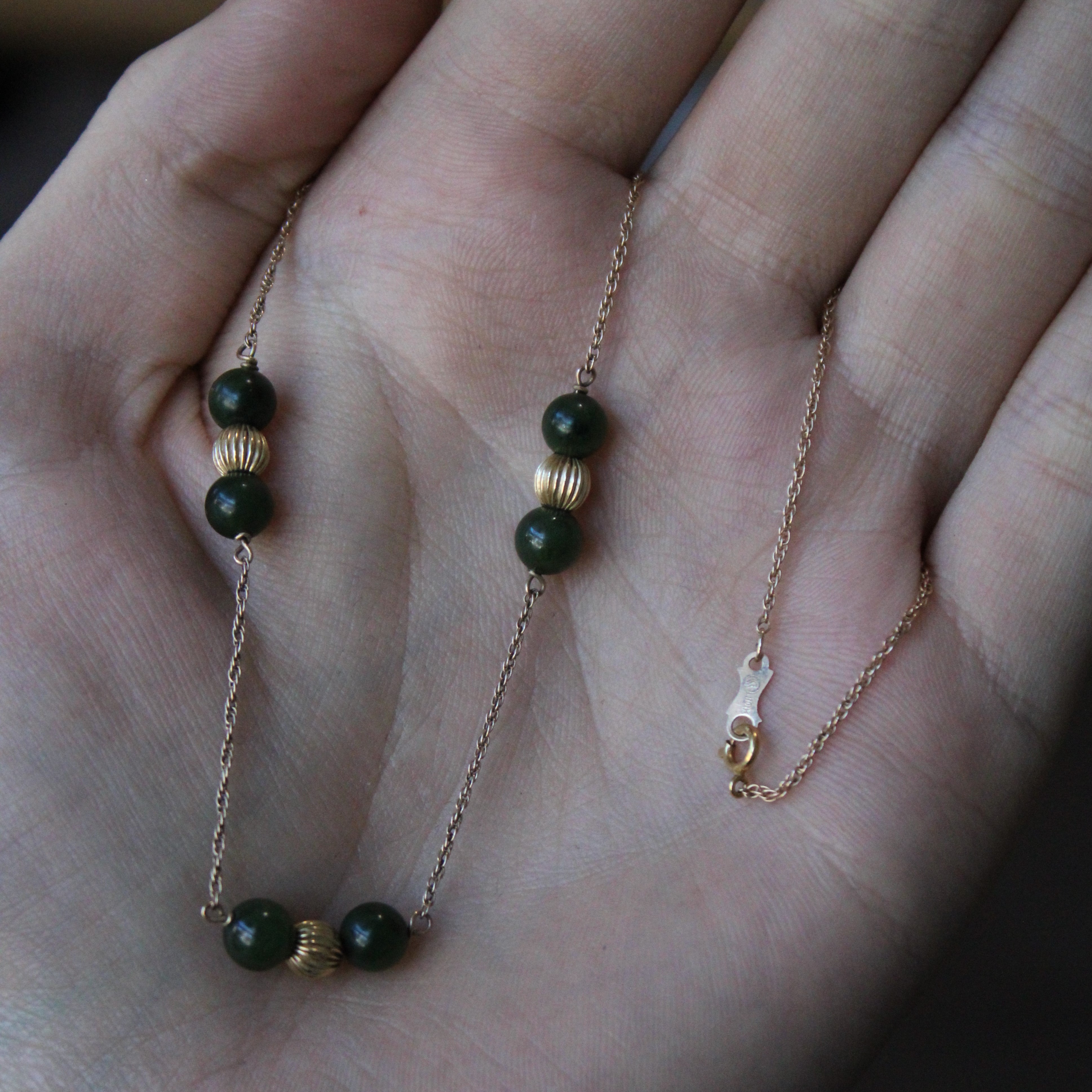 Nephrite Jade Bead Necklace | 6.00ctw | 15" |
