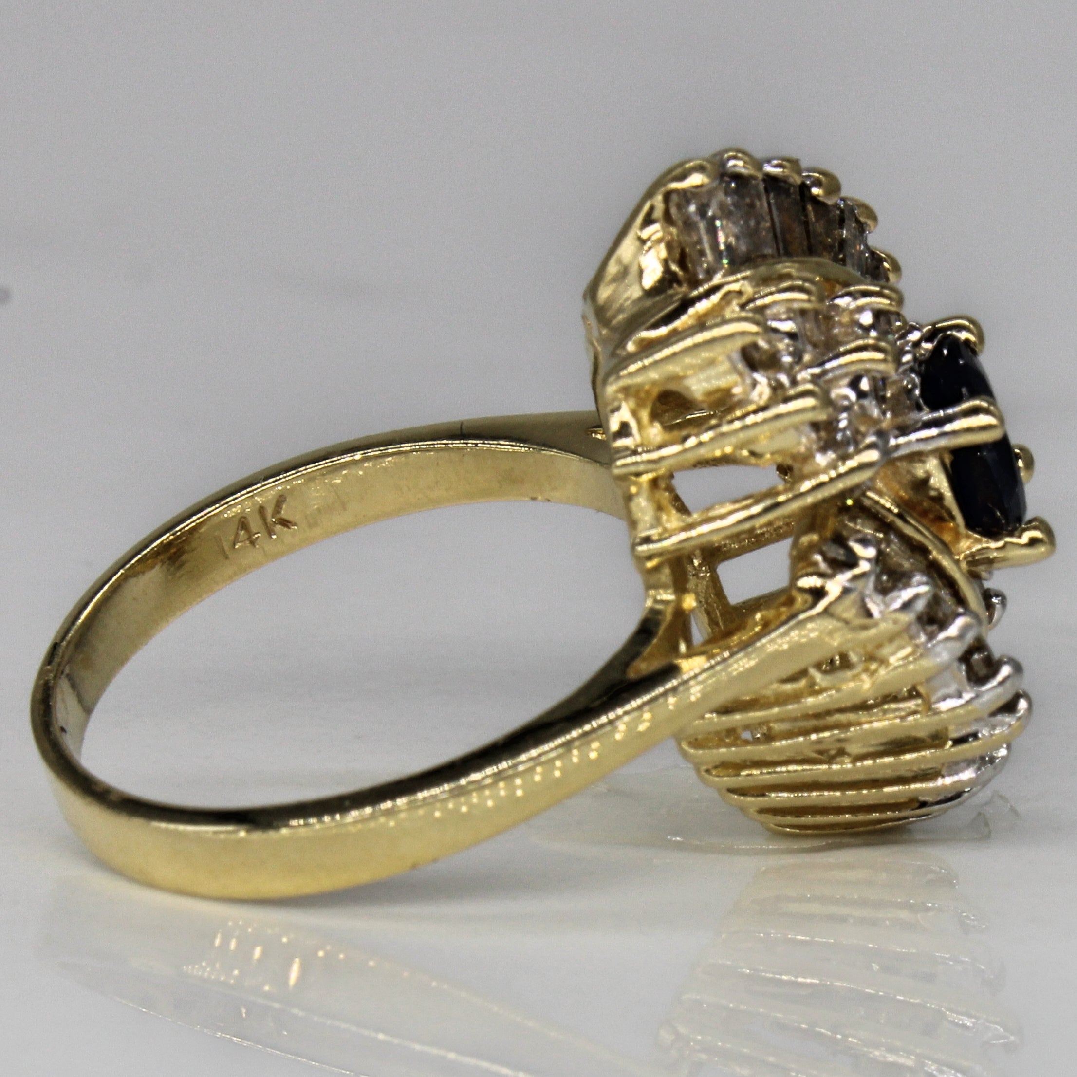 Sapphire & Diamond High Set Cocktail Ring | 0.70ct, 0.70ctw | SZ 5.75 |