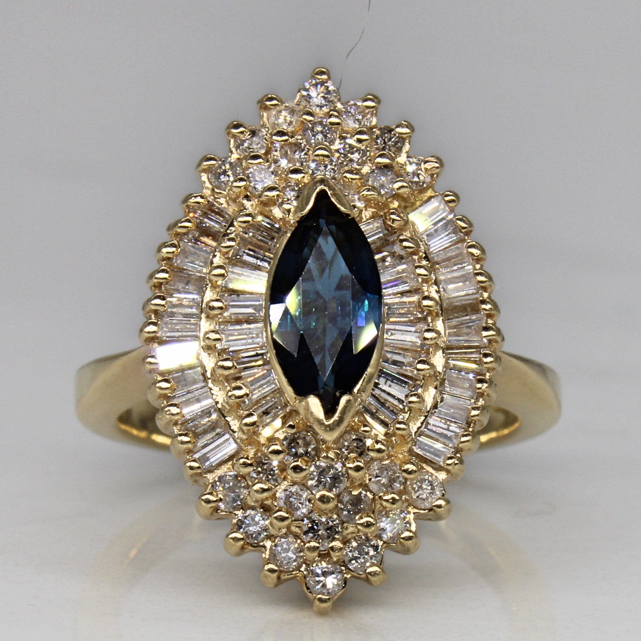 Diamond & Sapphire Ballerina Ring | 1.00ctw, 0.75ct | SZ 7 |