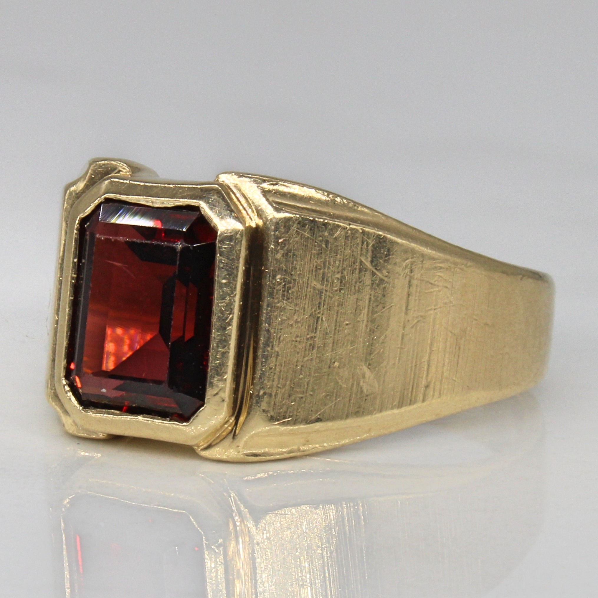 Wide Band Bezel Set Garnet Ring | 2.70ct | SZ 9.75 |