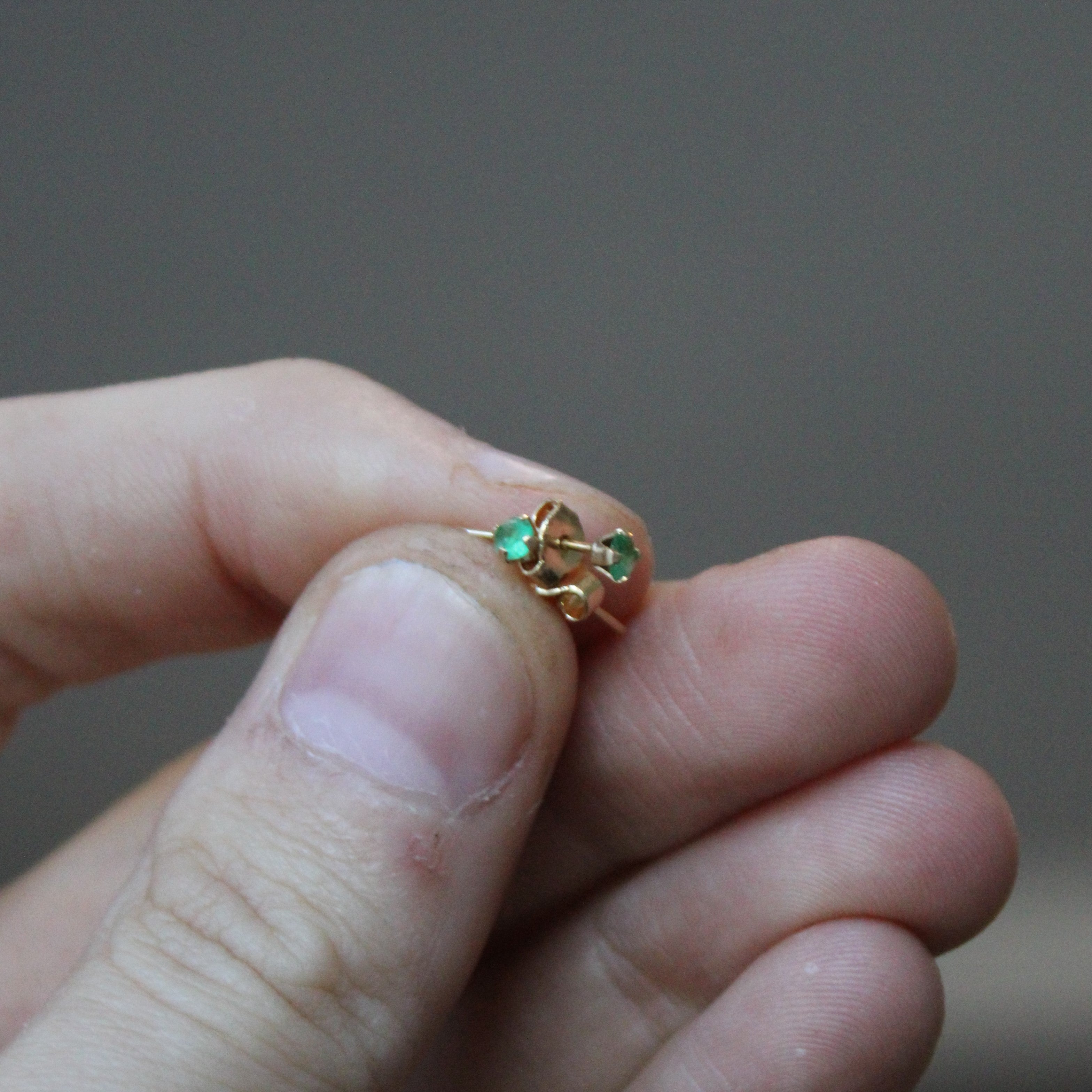 Synthetic Emerald Stud Earrings | 0.07ctw |