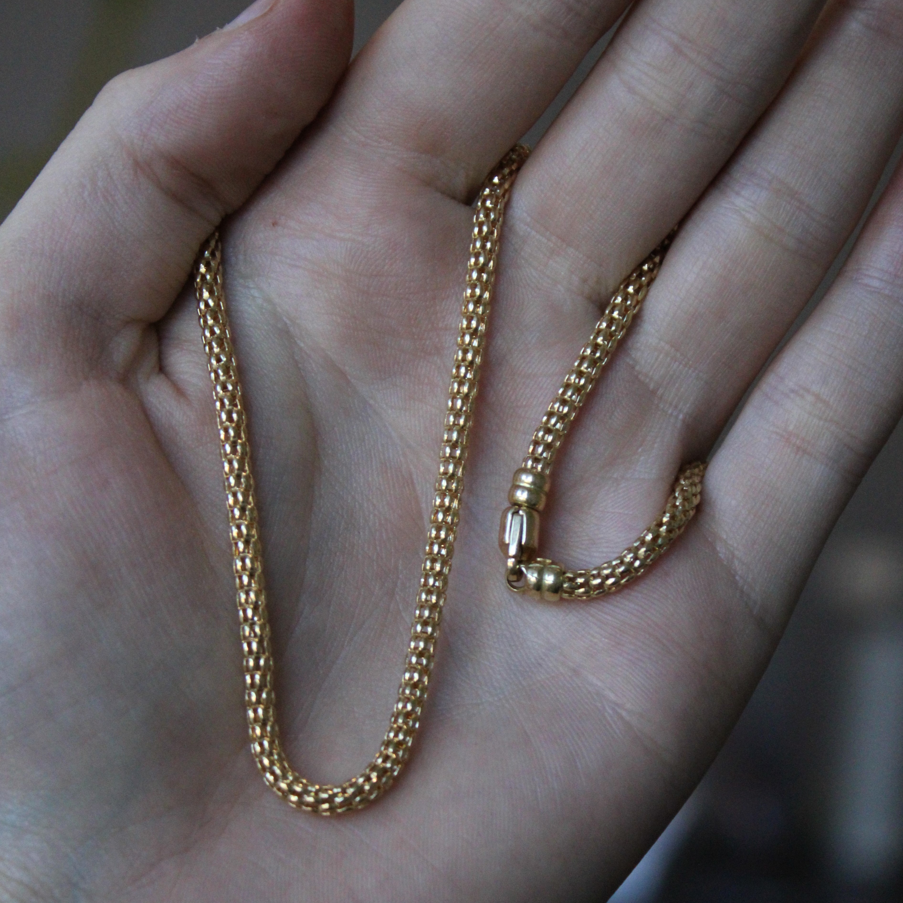 Chaîne à billes creuses en or jaune 18 carats | 18 pouces |