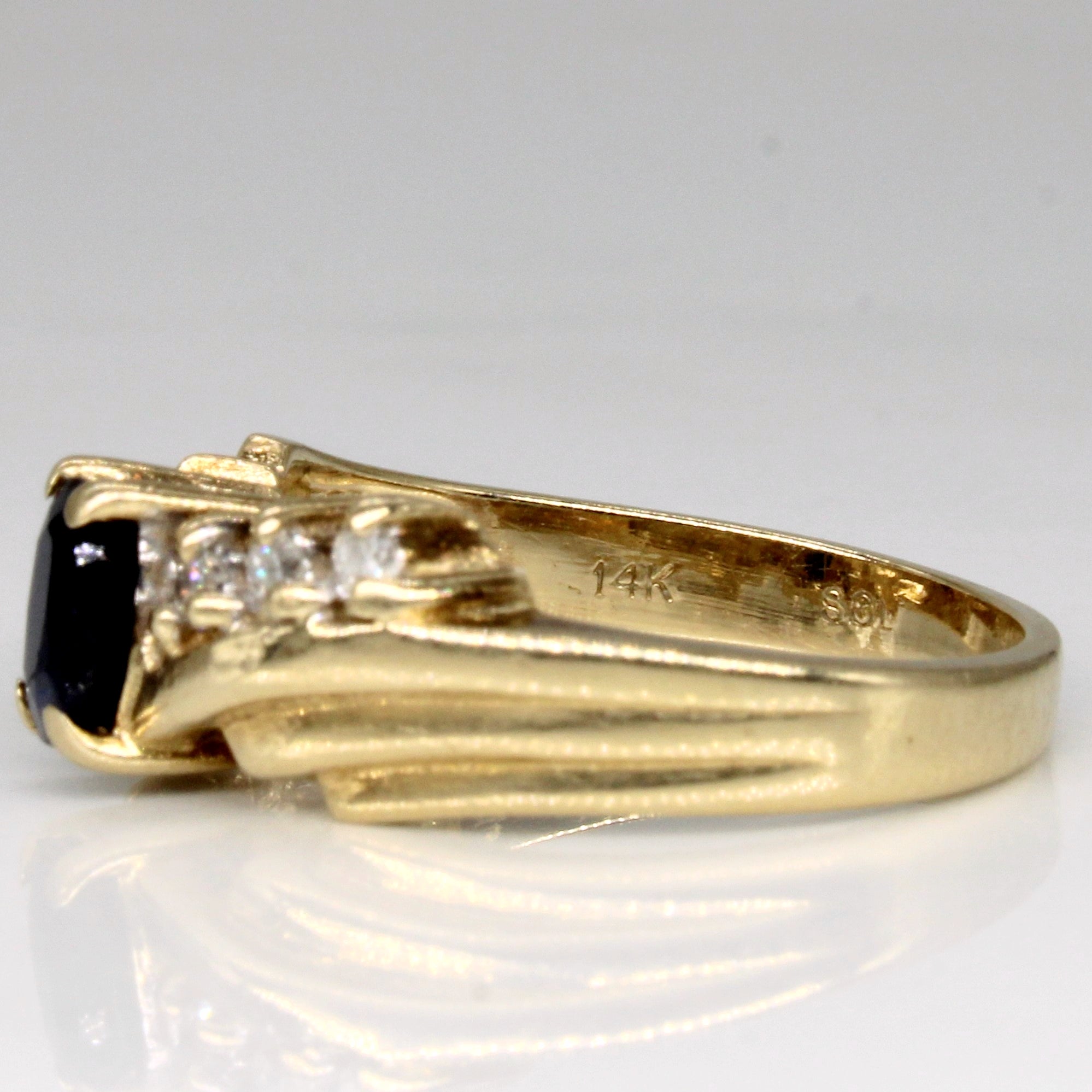 Sapphire & Diamond Waterfall Ring | 0.45ct, 0.09ctw | SZ 6.75 |