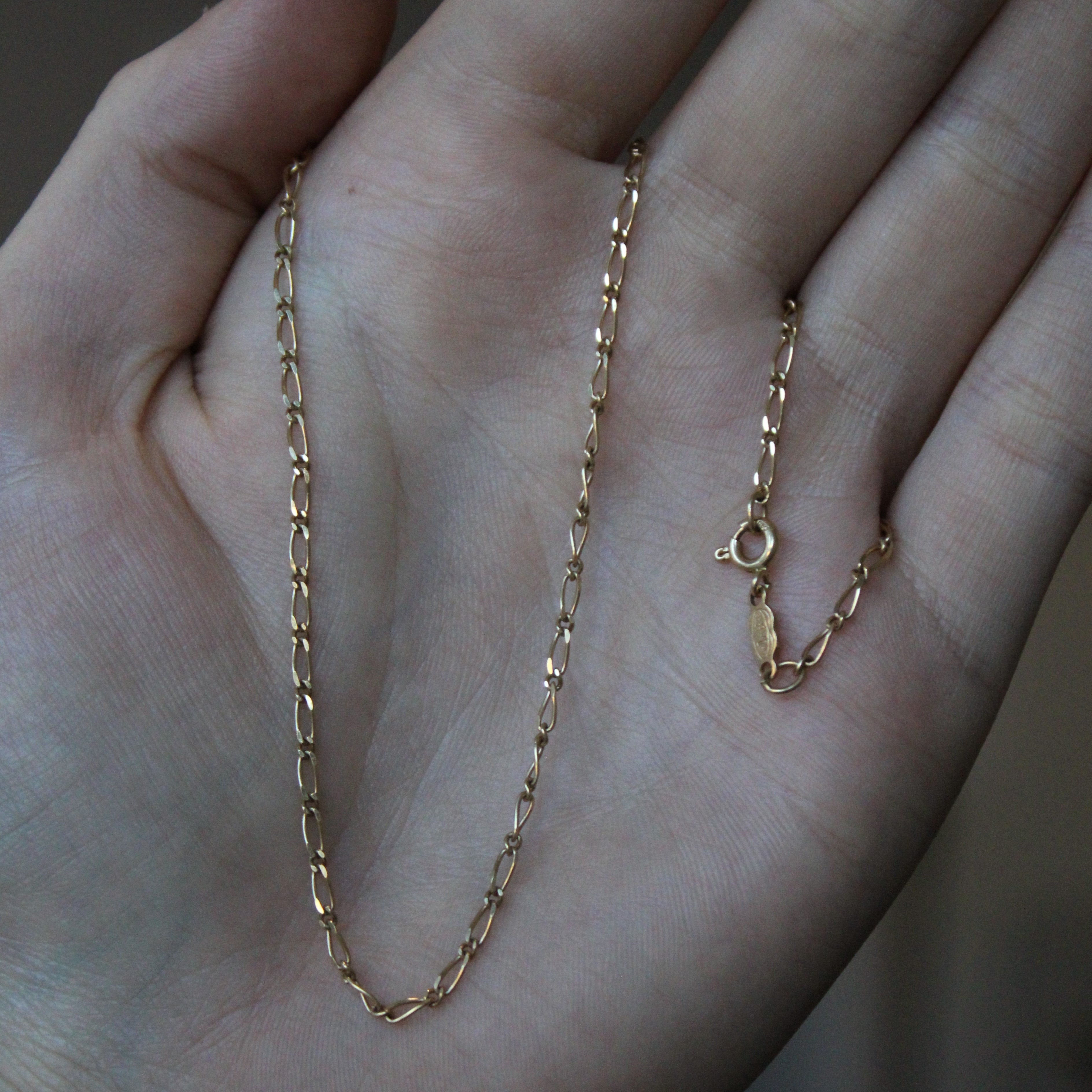 18k Yellow Gold Long Short Link Chain | 16" |