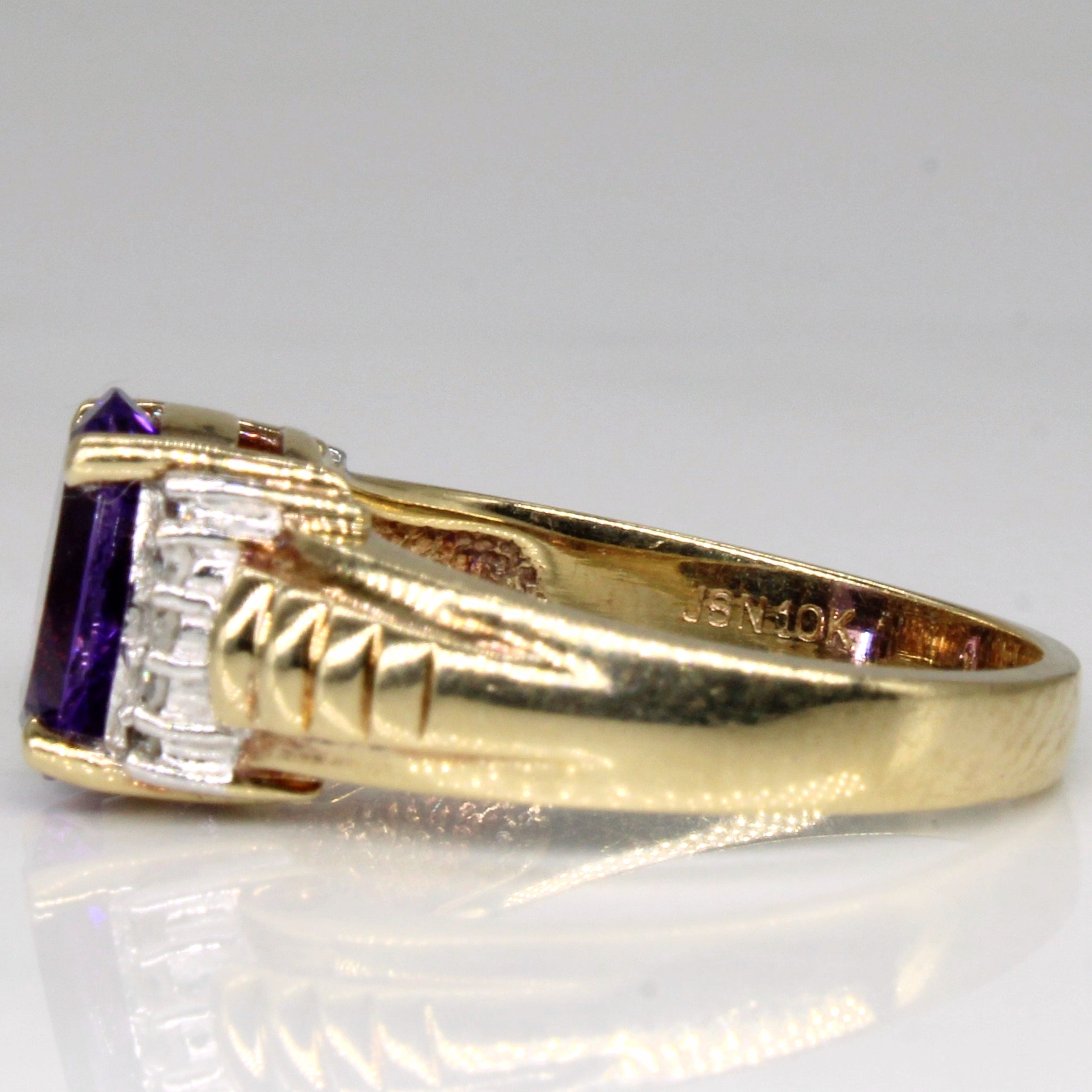 Amethyst & Diamond Cocktail Ring | 1.60ct, 0.10ctw | SZ 6.75 |