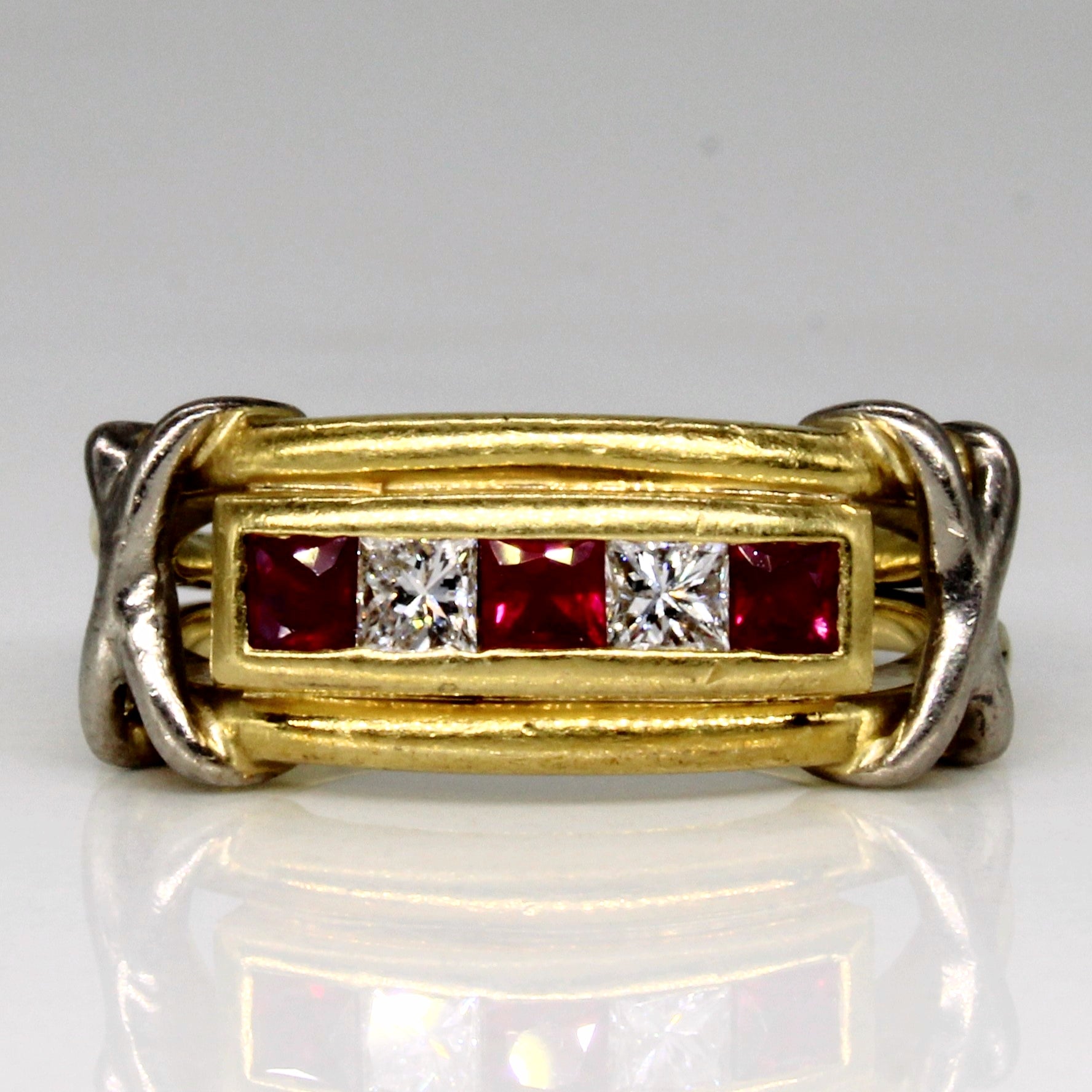 Ruby & Diamond Channel Set Ring | 0.30ctw, 0.20ctw | SZ 5.25 |