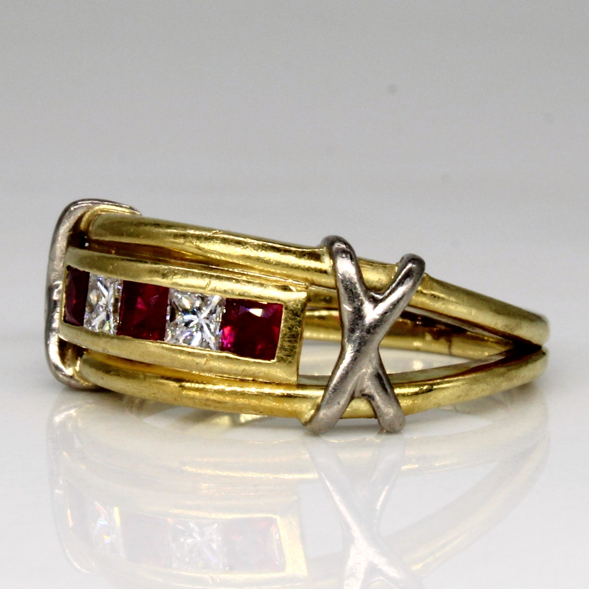 Ruby & Diamond Channel Set Ring | 0.30ctw, 0.20ctw | SZ 5.25 |