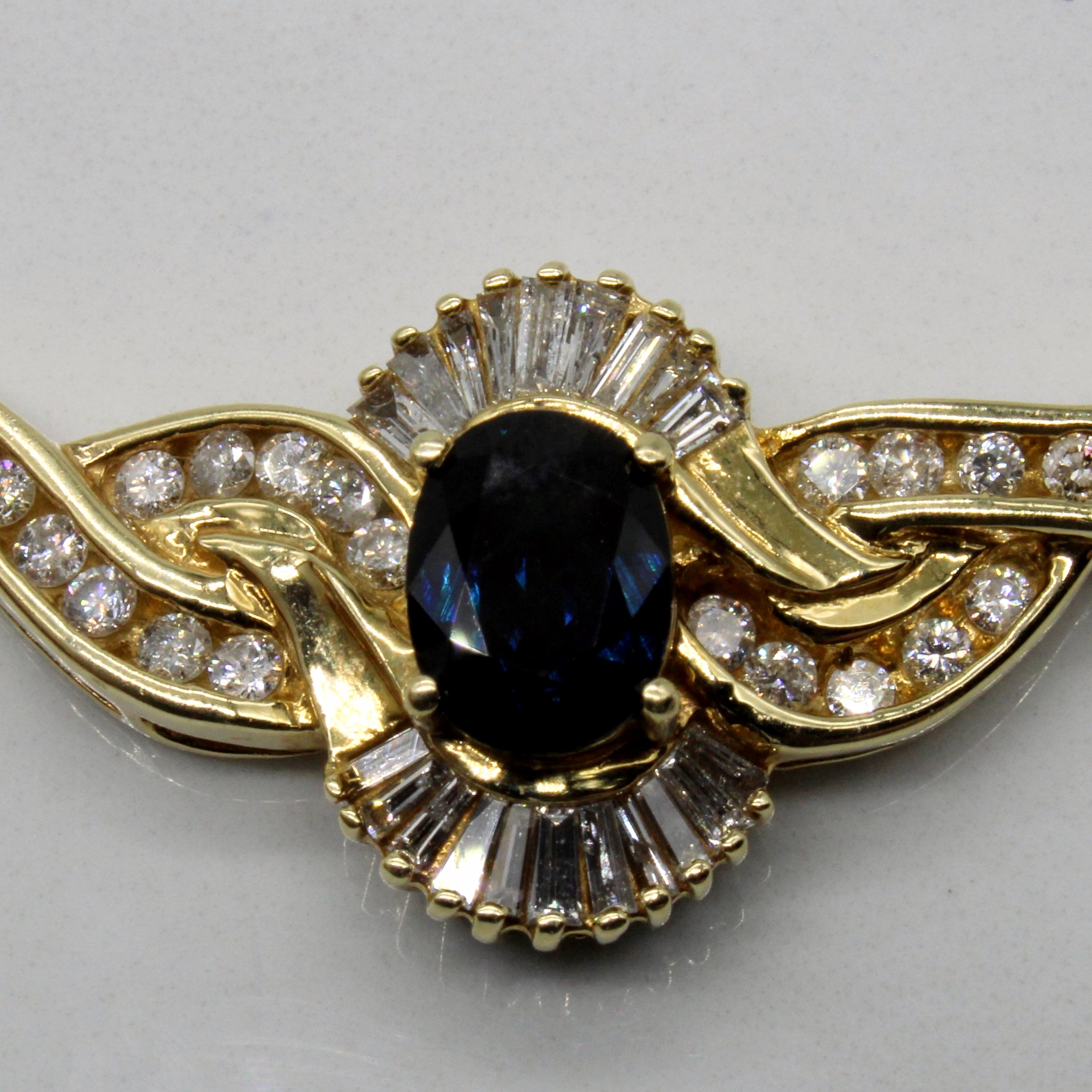 Sapphire & Diamond Necklace | 1.75ct, 0.55ctw | 17" |