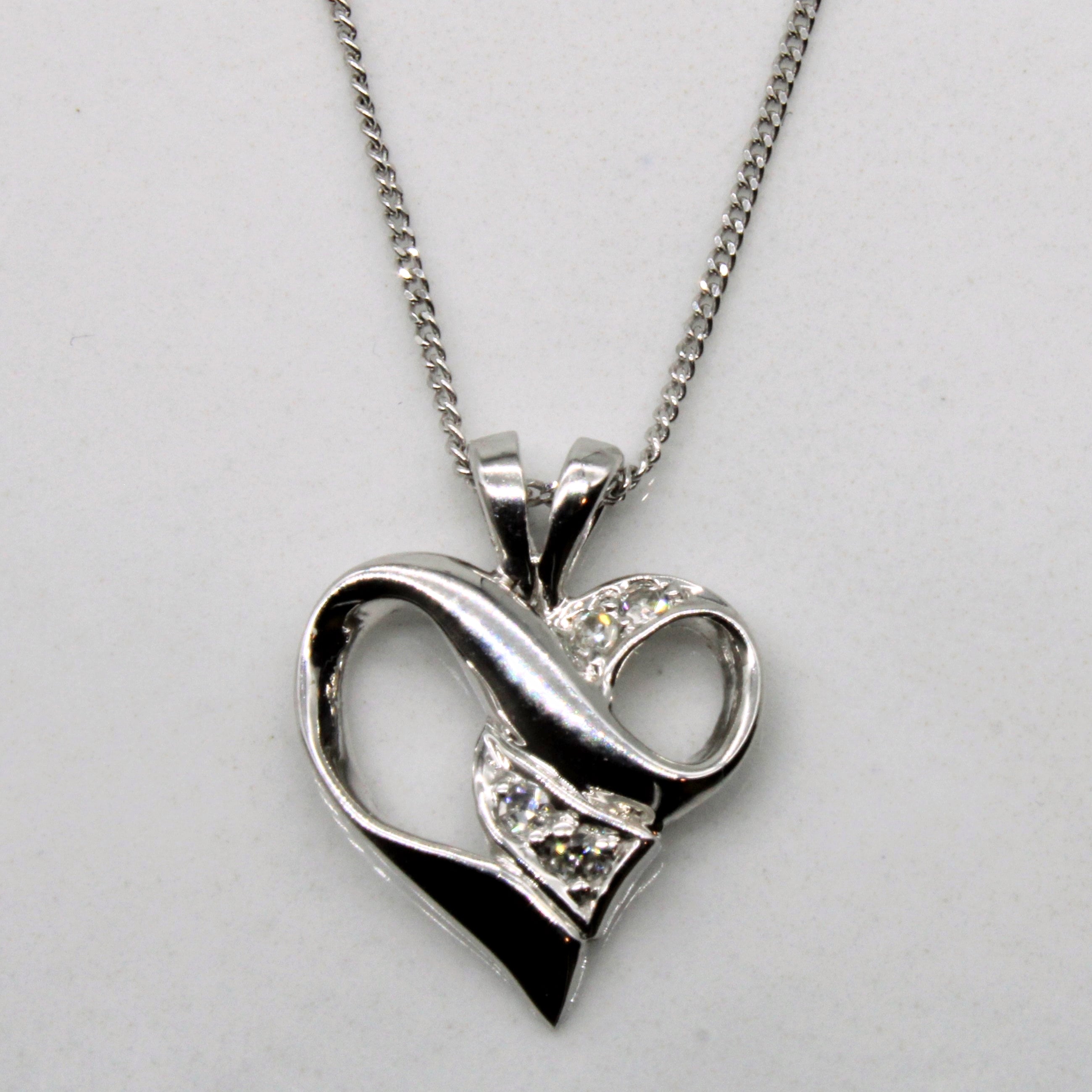 Diamond Heart Necklace | 0.04ctw | 18" |