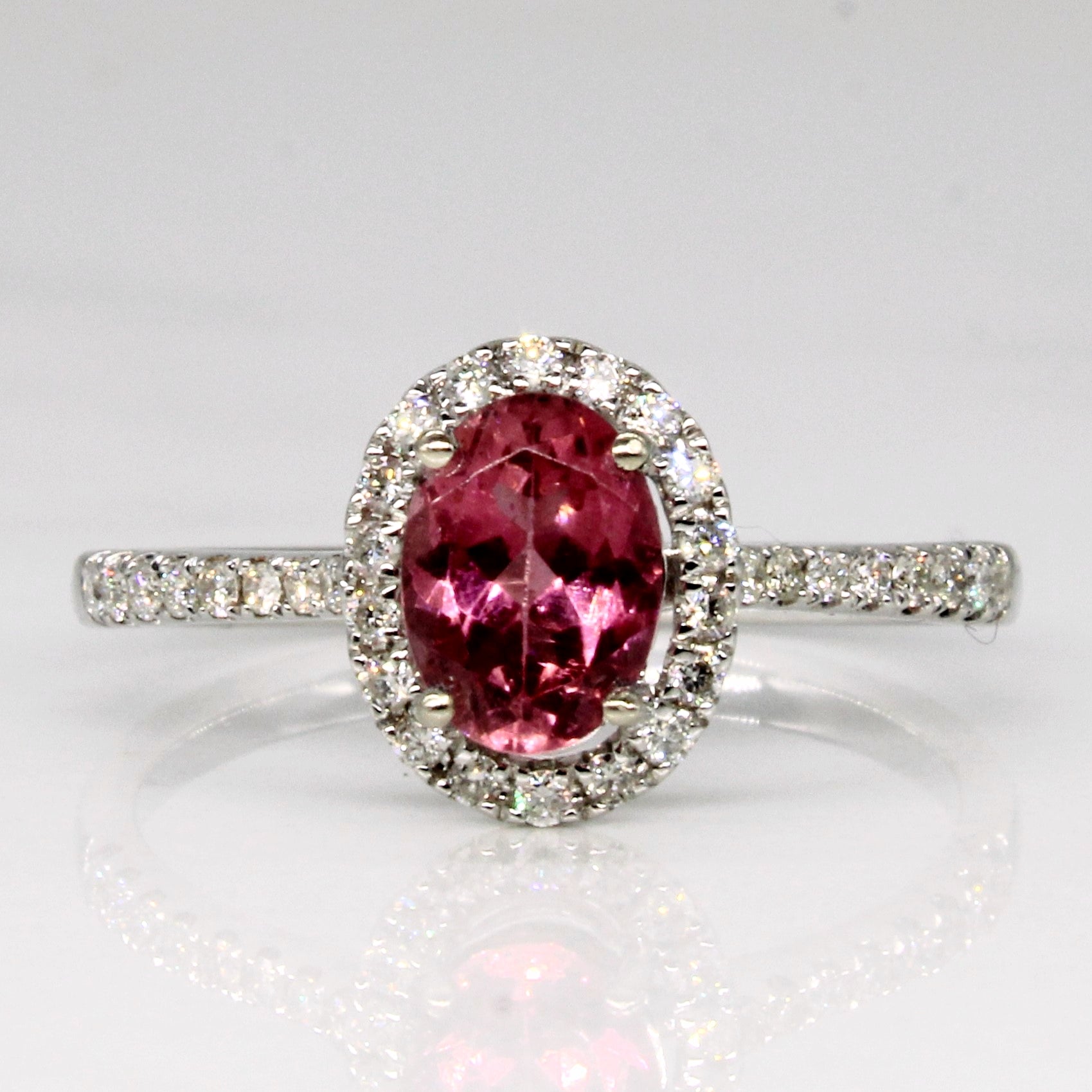 Pink Tourmaline Diamond Cocktail Ring 0.76ct 0.21ctw SZ 6.5