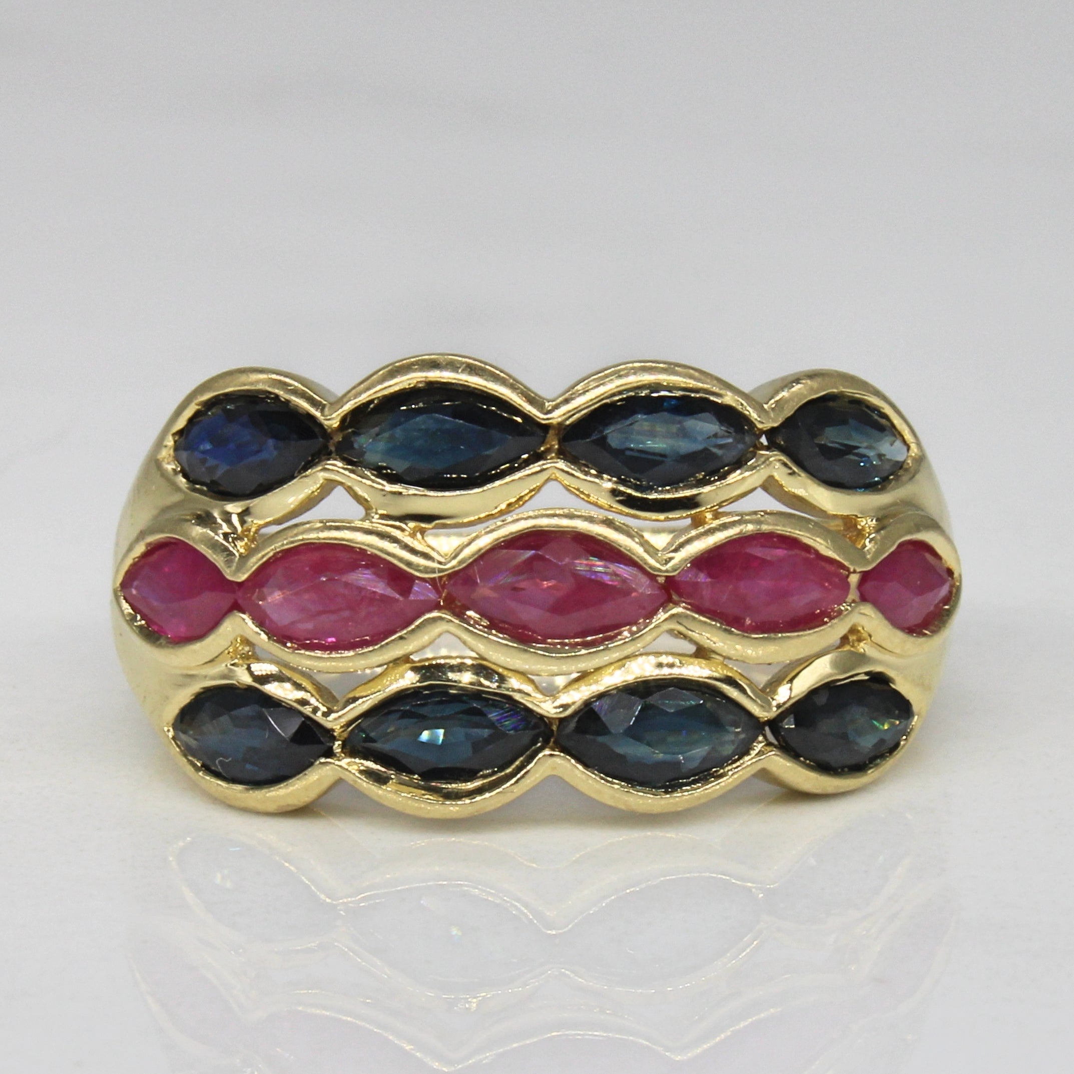 Ruby & Sapphire Cocktail Ring | 2.00ctw | SZ 6 |