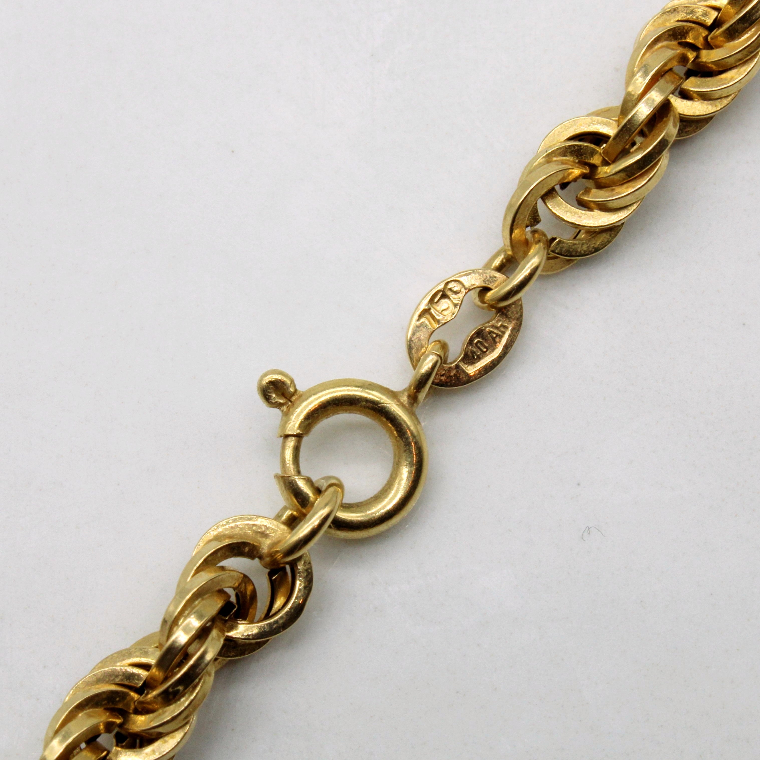 18k Yellow Gold Rope Chain | 25" |