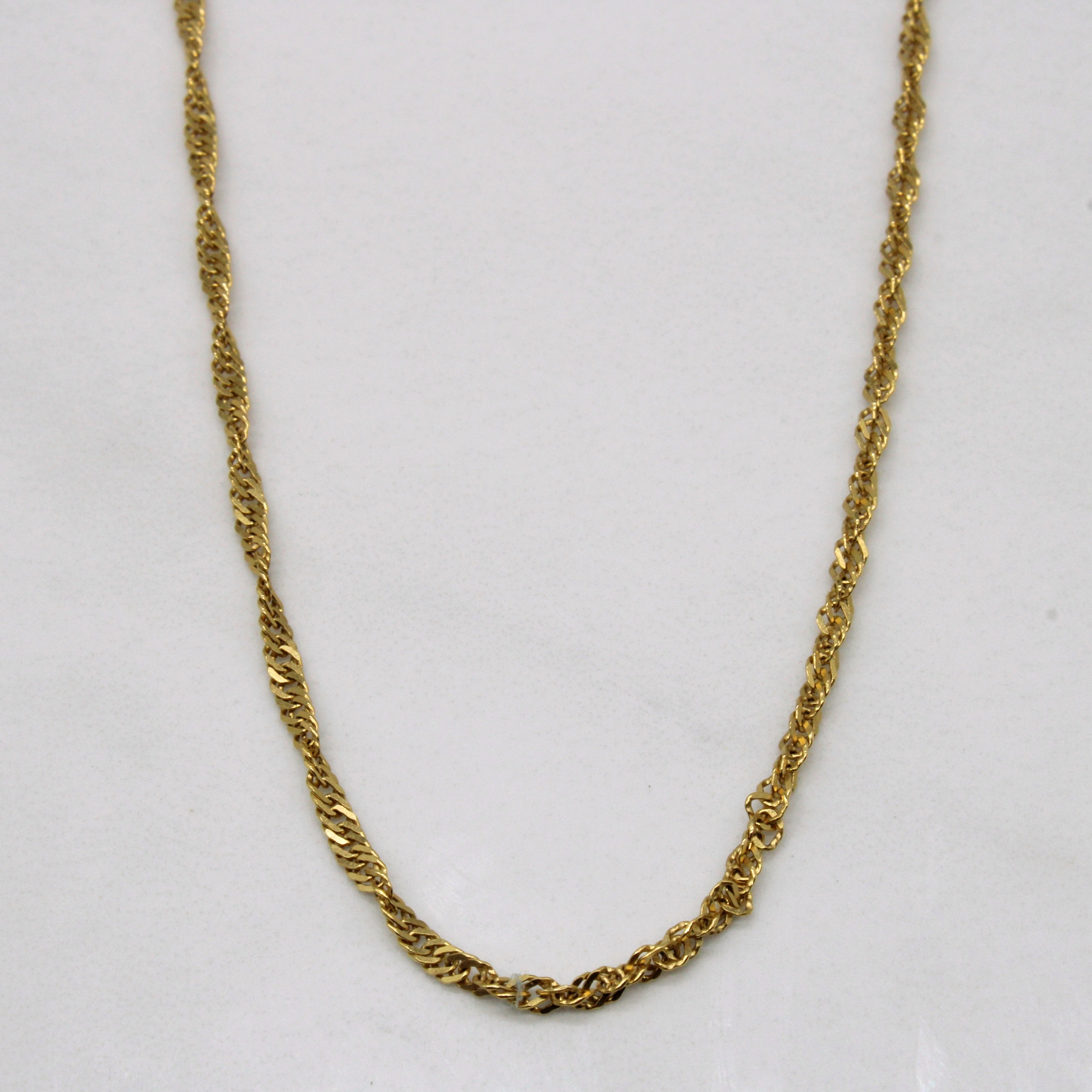 18k Yellow Gold Singapore Chain Choker | 15" |