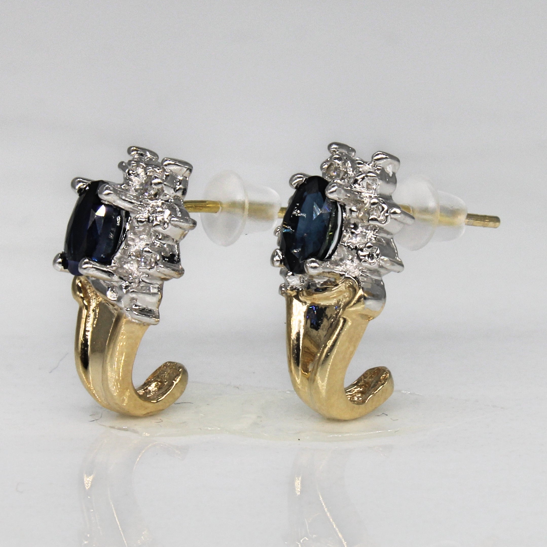 Sapphire & Diamond Stud Earrings | 0.50ctw, 0.02ctw |