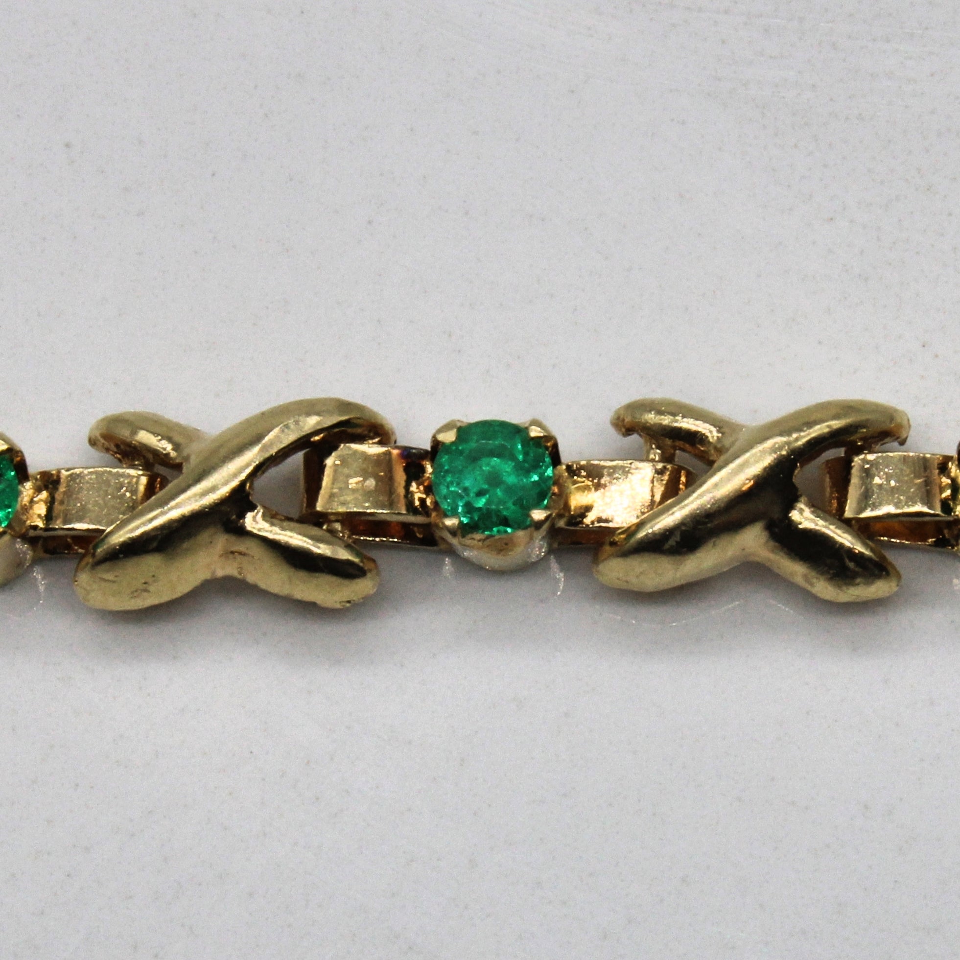 Emerald X Link Gemstone Bracelet | 0.88ctw | 6.75" |