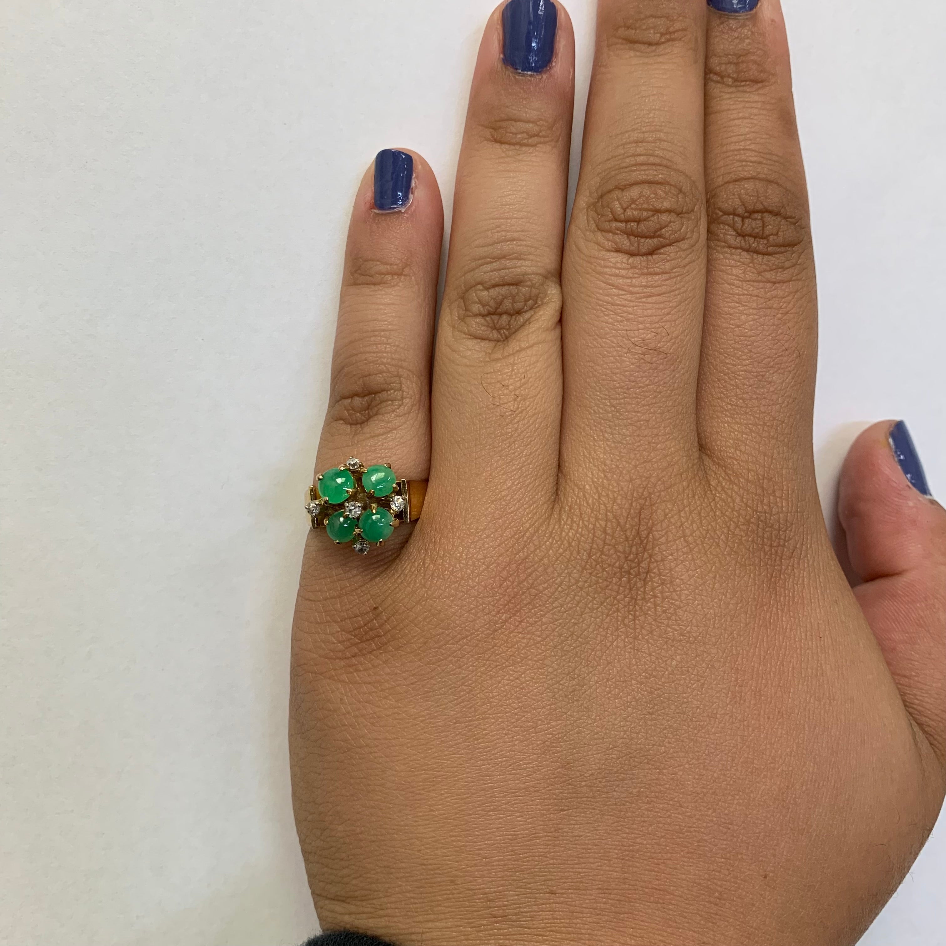 Jadeite & Diamond Cocktail Ring | 1.20ctw, 0.15ctw | SZ 6.75 |