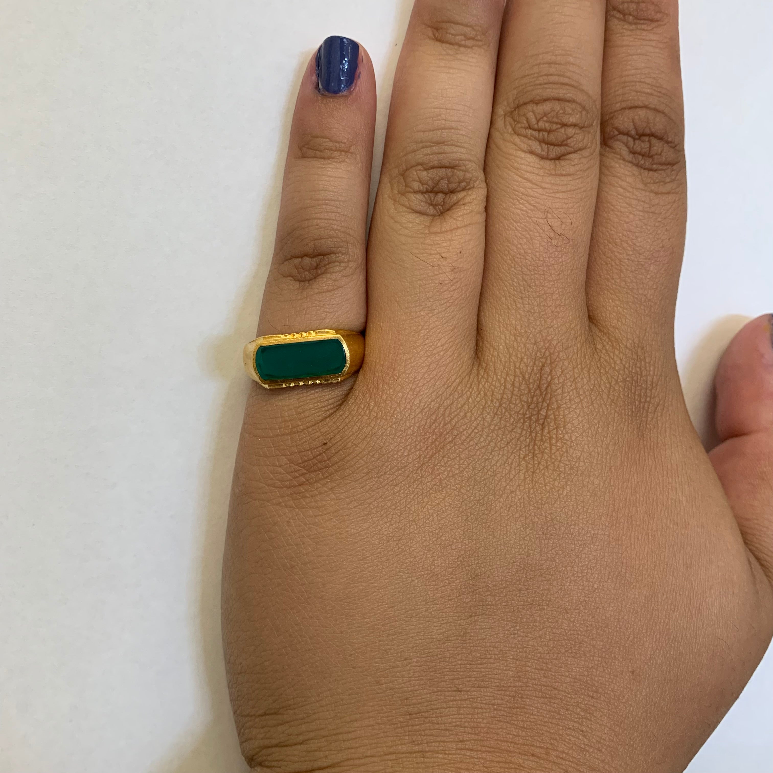24k Yellow Gold Onyx Ring | 1.10ct | SZ 6.5 |
