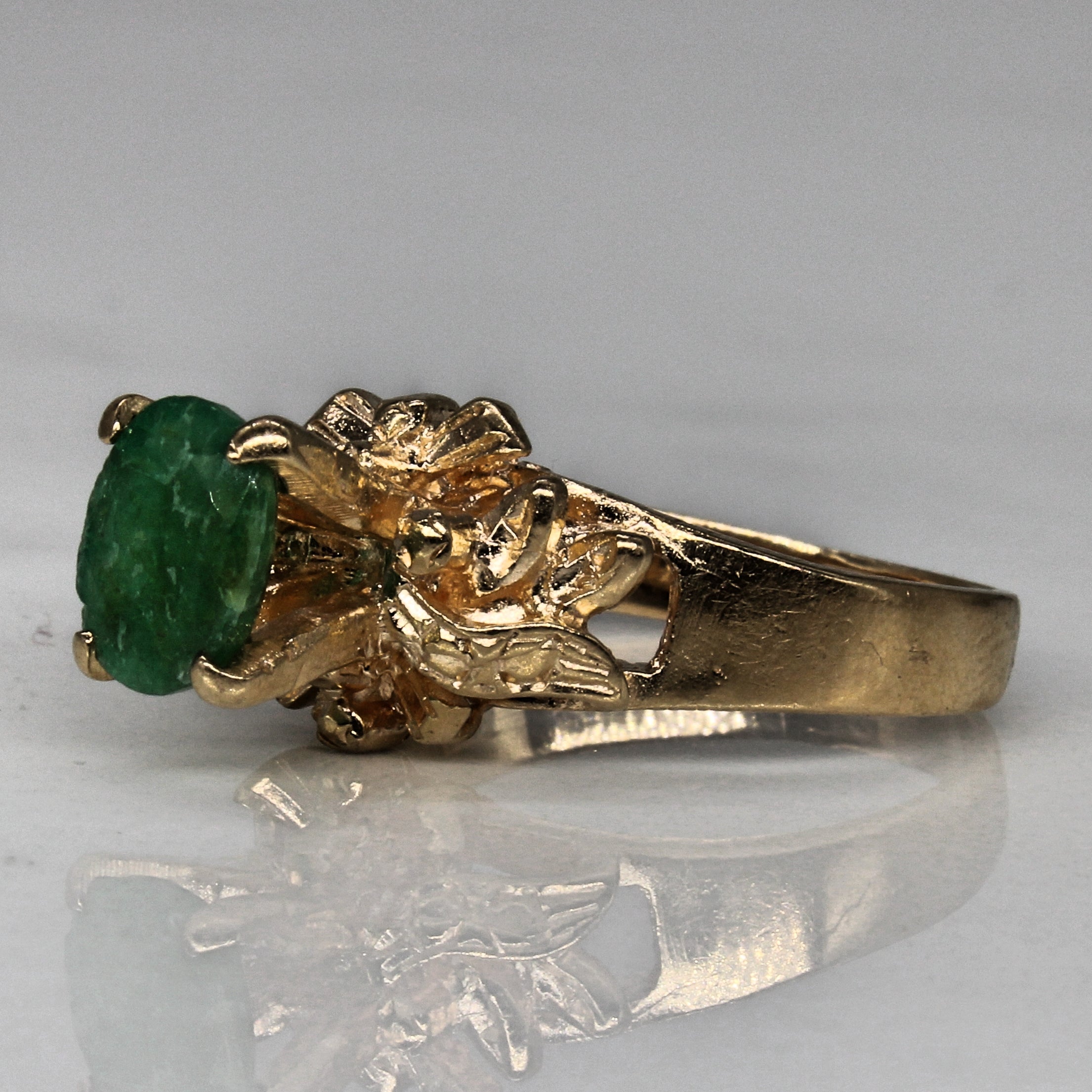Emerald High Set Ring | 0.50ct | SZ 5 |