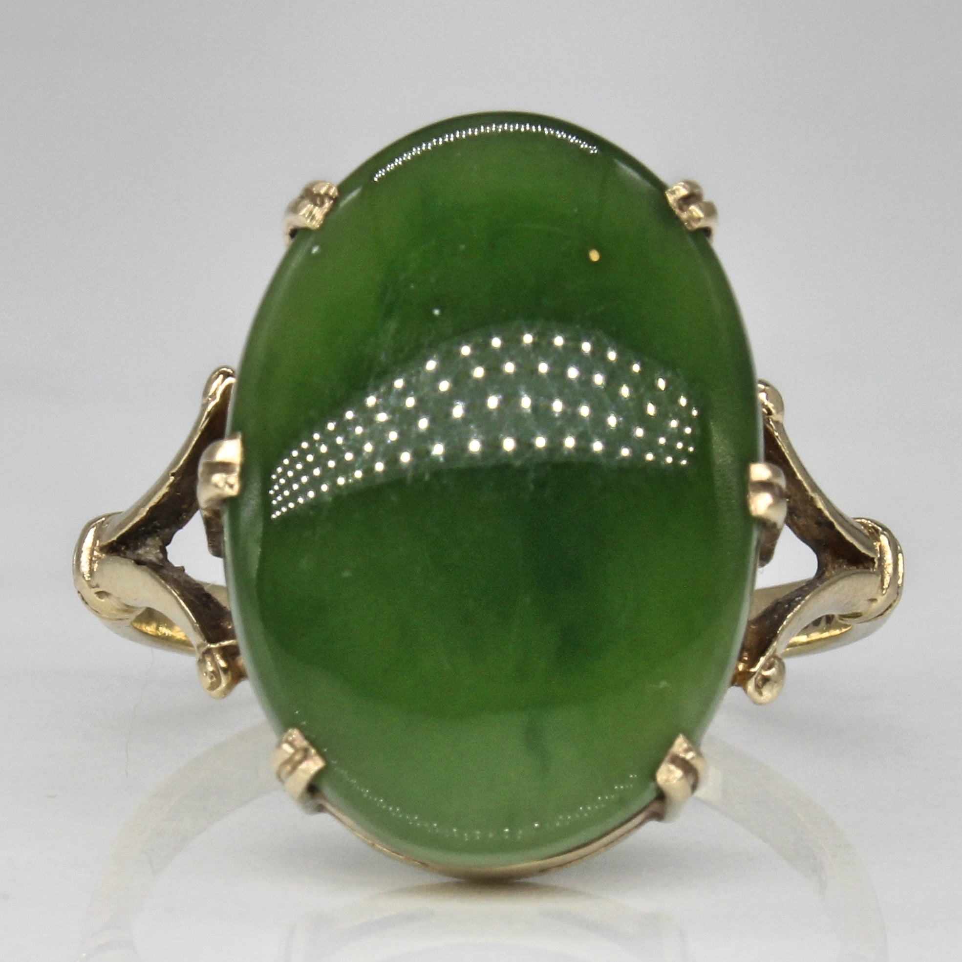 Nephrite Jade Cocktail Ring | 6.75ct | SZ 8.5 |