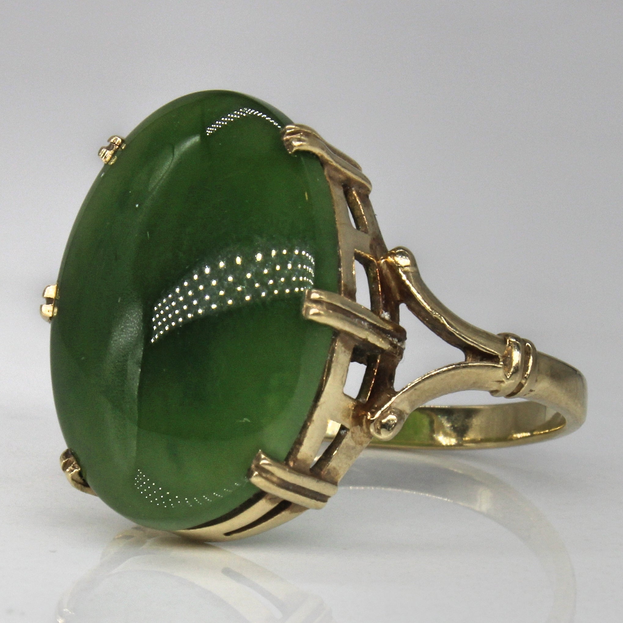 Nephrite Jade Cocktail Ring | 6.75ct | SZ 8.5 |