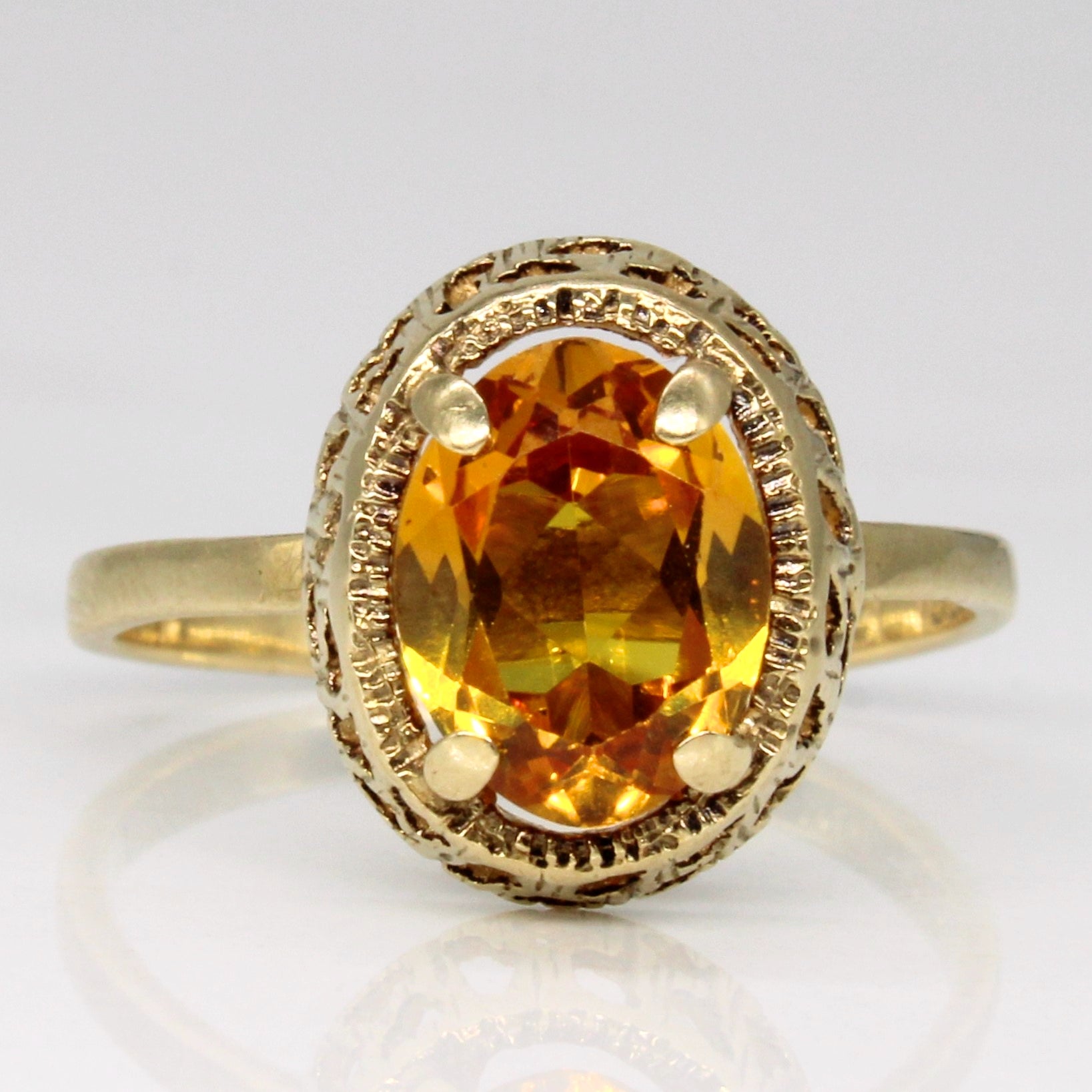 Synthetic Yellow Sapphire Cocktail Ring | 2.10ct | SZ 7.25 |